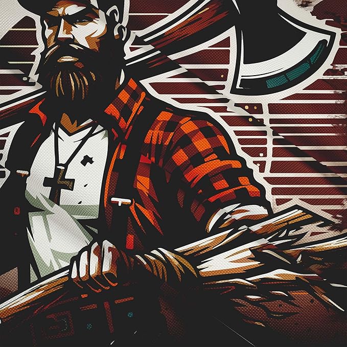 Birnenförmiger Sitzsack mit Fußstütze Lumberjack