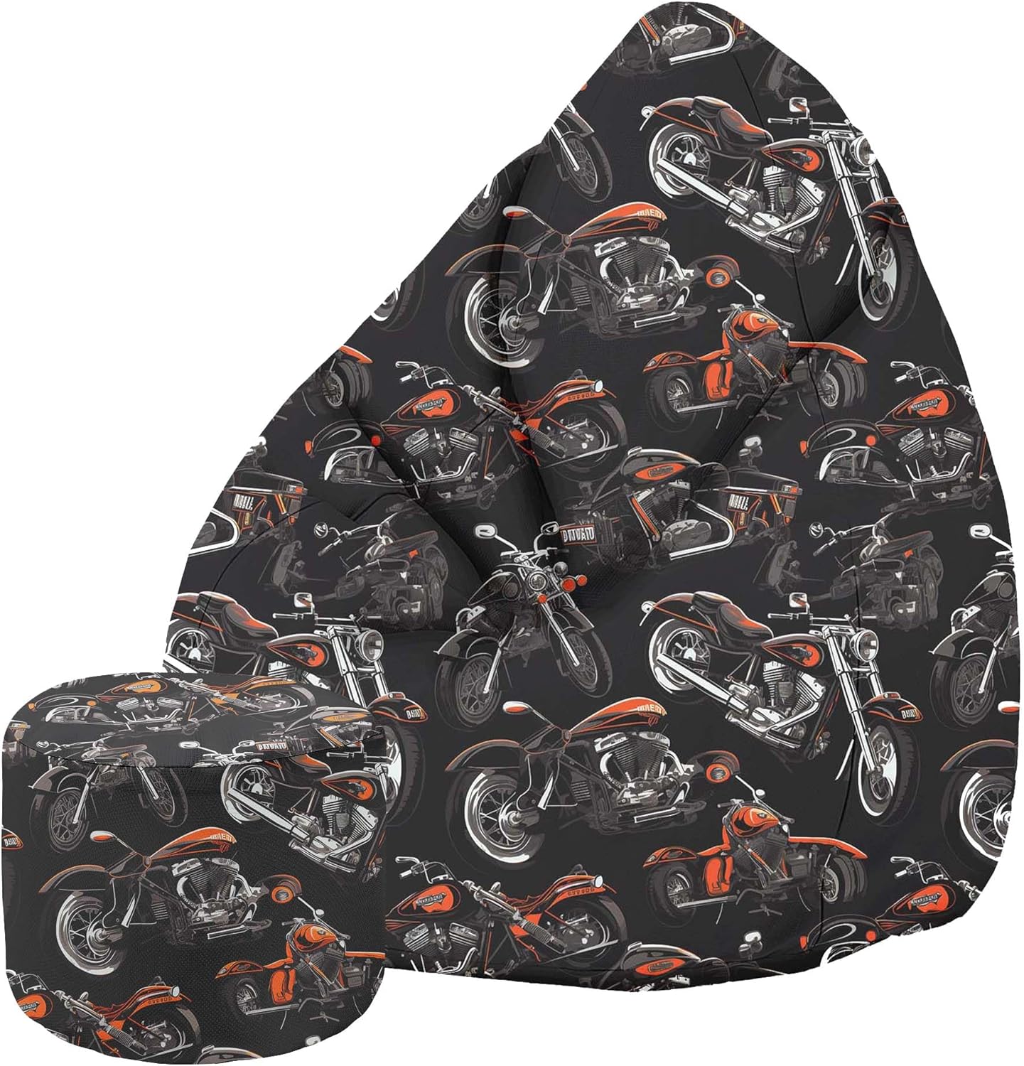 Birnenförmiger Sitzsack mit Fußstütze Motorcycle