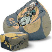 Paradise Sitzsack mit Fußhocker Motorcycle