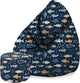 Pearshape Pouf with Footrest Fish-Velvet