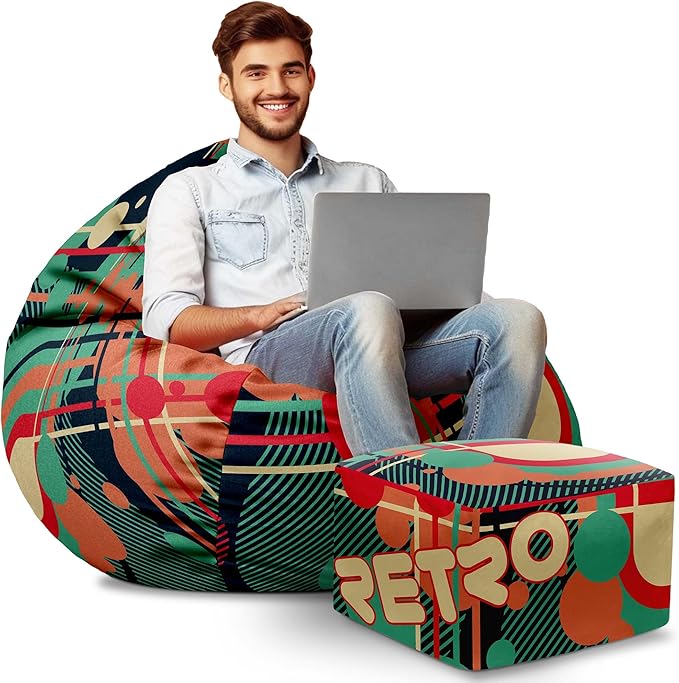 Paradise Sitzsack mit Fußhocker Retro Men's-Velvet