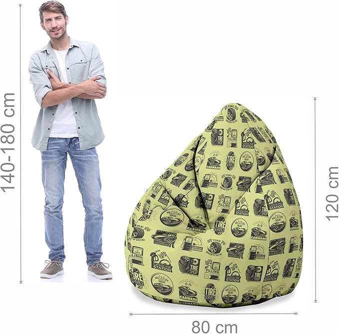 Birnenförmiger Sitzsack mit Fußstütze Petrol Color