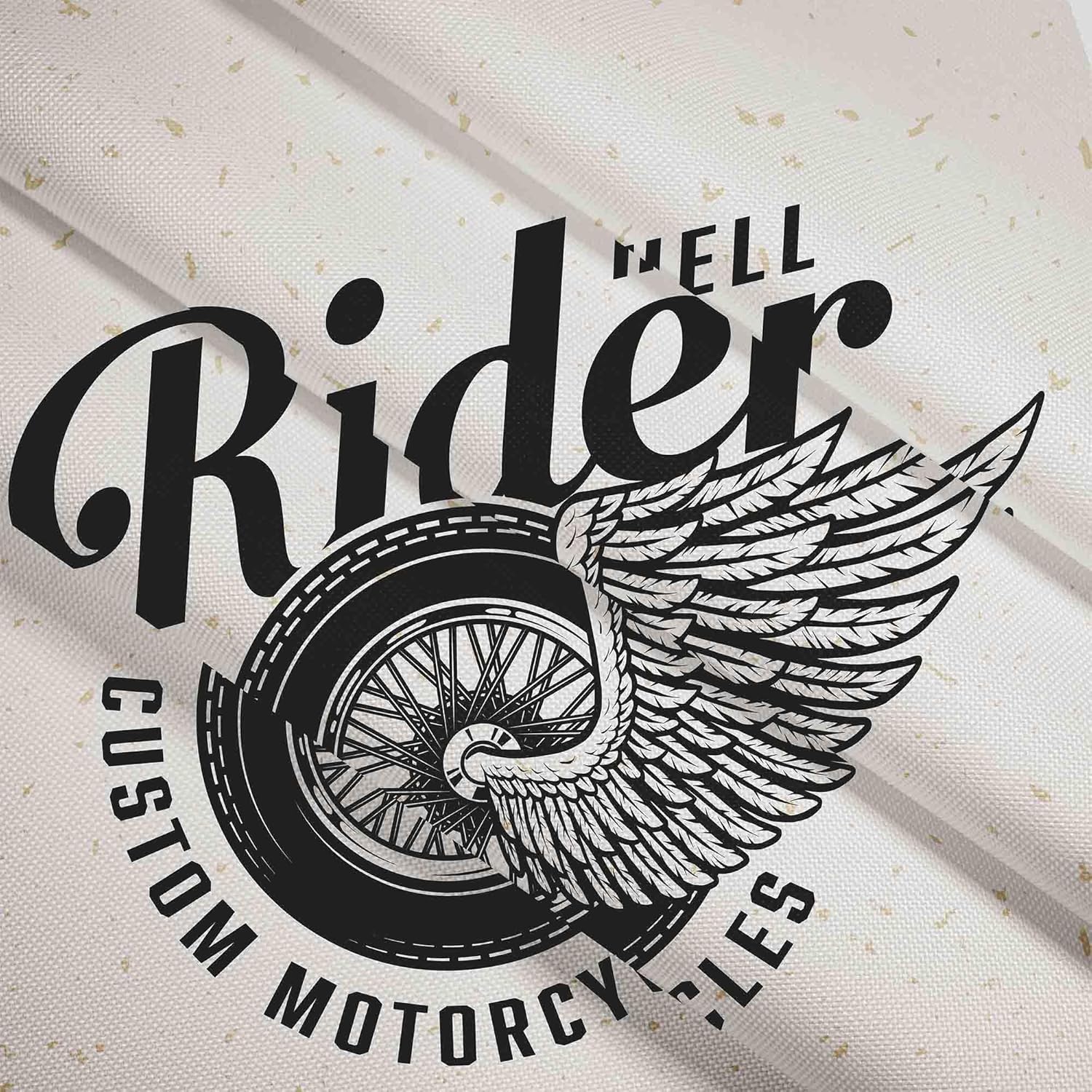 Birnenförmiger Sitzsack mit Fußstütze Vintage Motorbike-Velvet