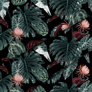 Red Tropical Alocasia-Tablecloth Fabric
