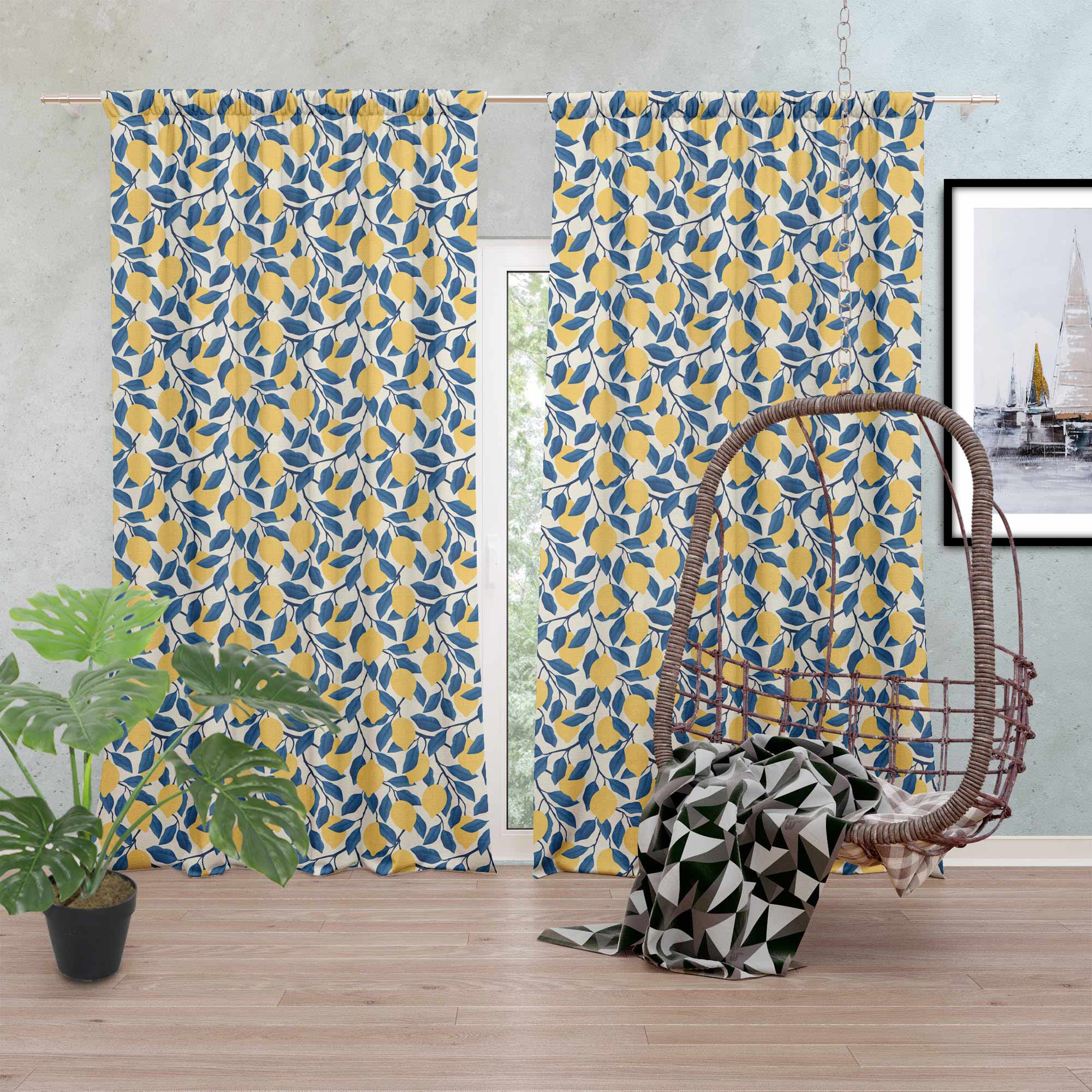 Tropical Lemons-Tablecloth Fabric