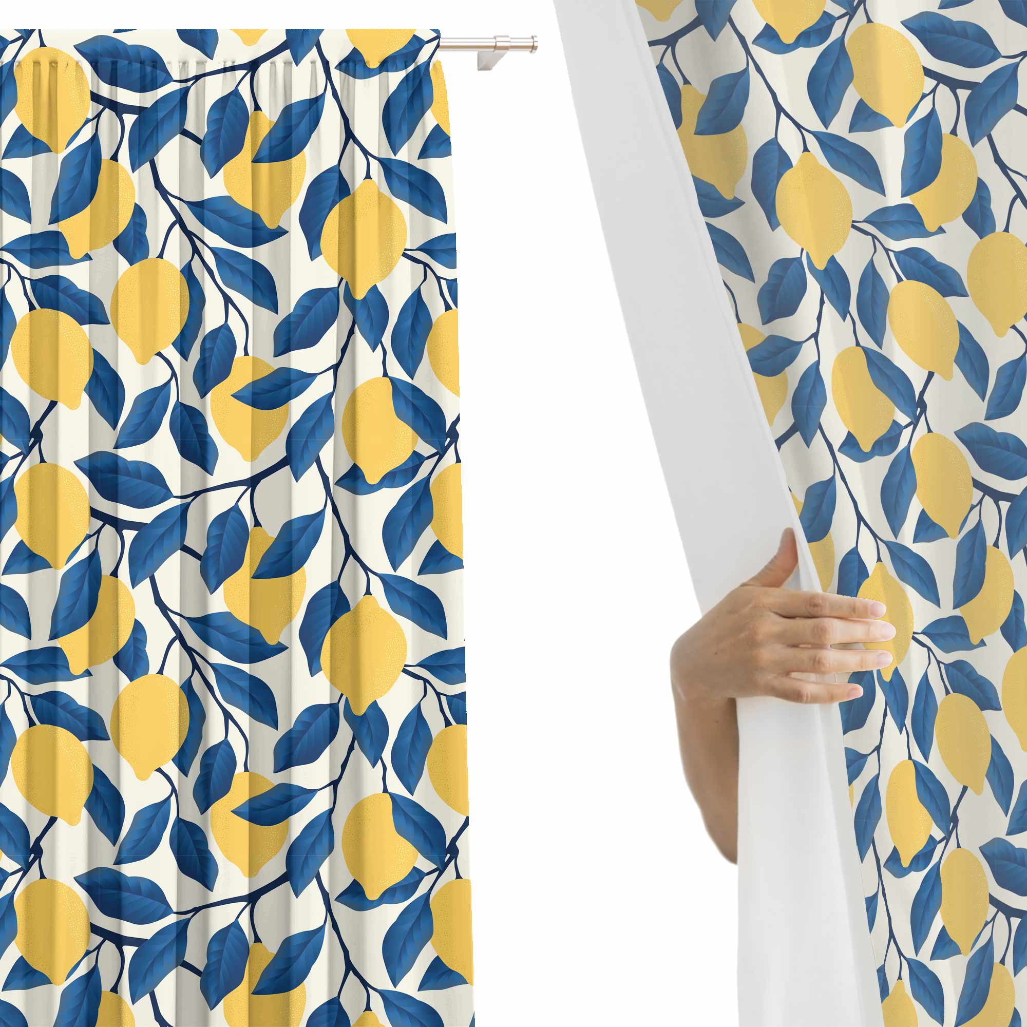Tropical Lemons-Tablecloth Fabric