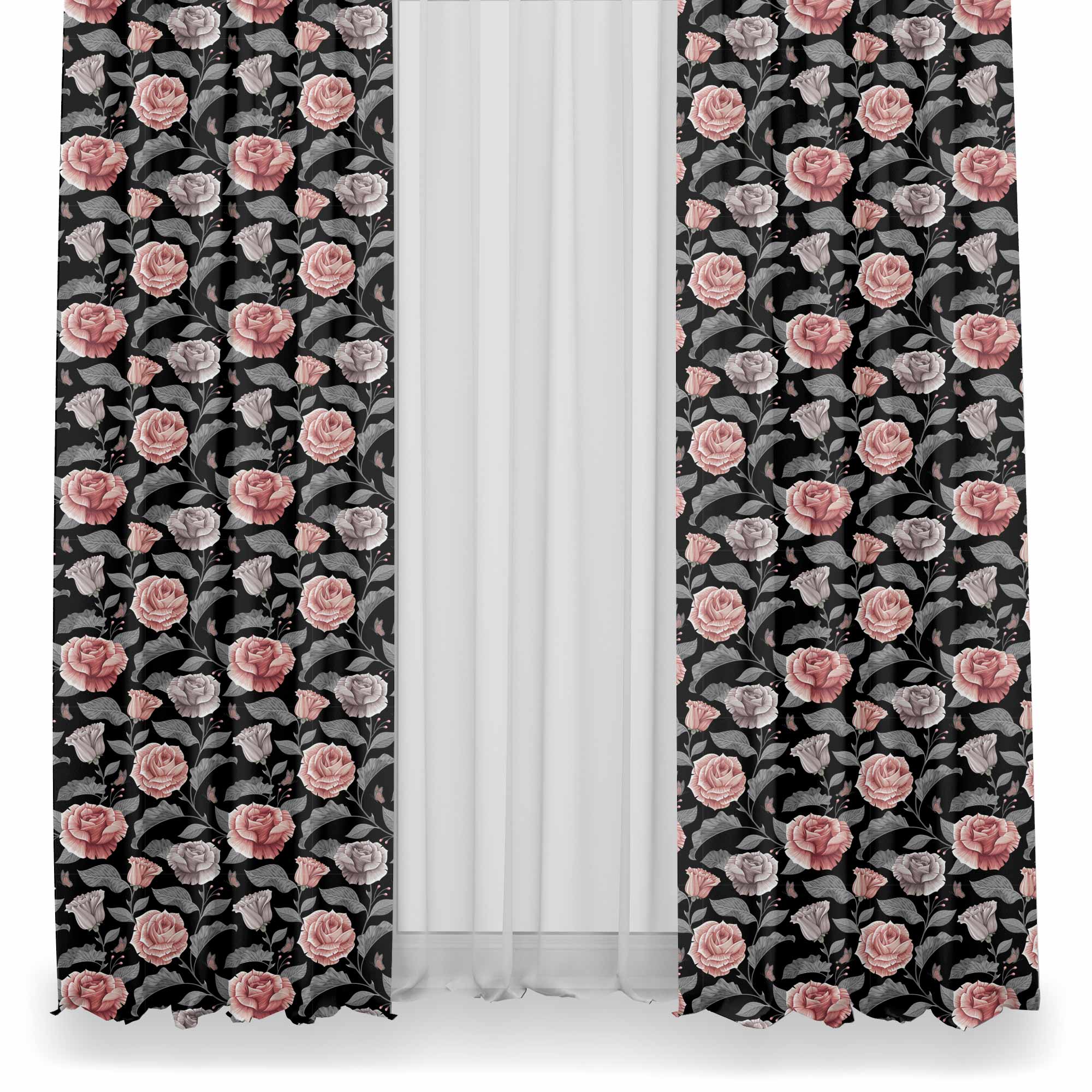 Dunkles Vintage-Blumenmuster-Tischdeckenstoff