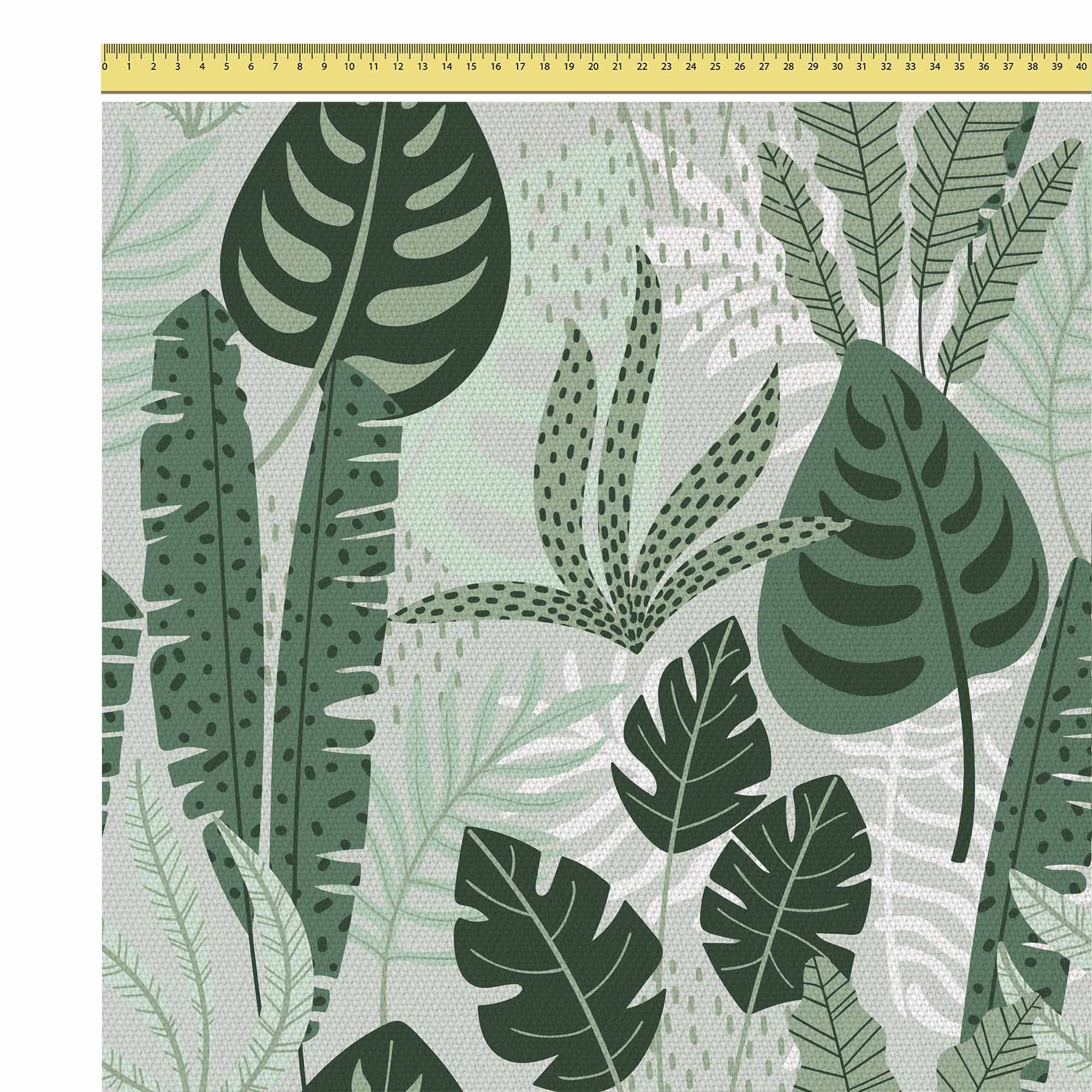 Tropical Mint Leaves Palm-Tablecloth Fabric