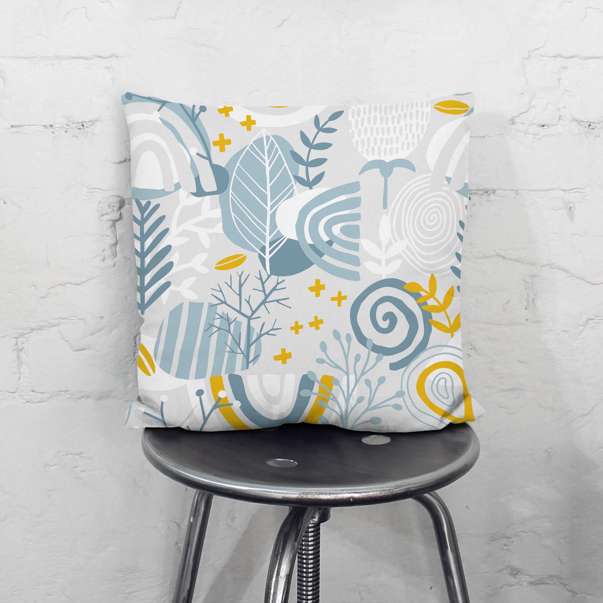 Grey Floral Pattern-Velvet