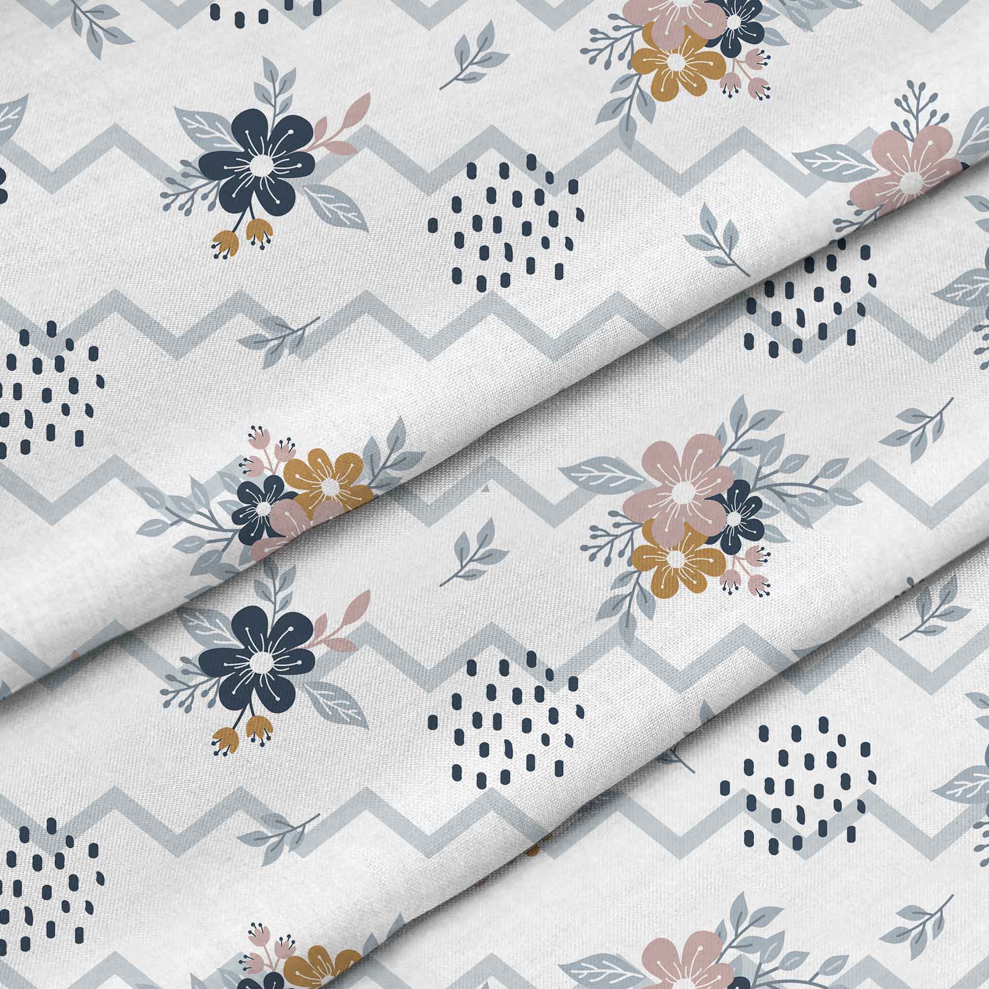 Chevron und Blumen