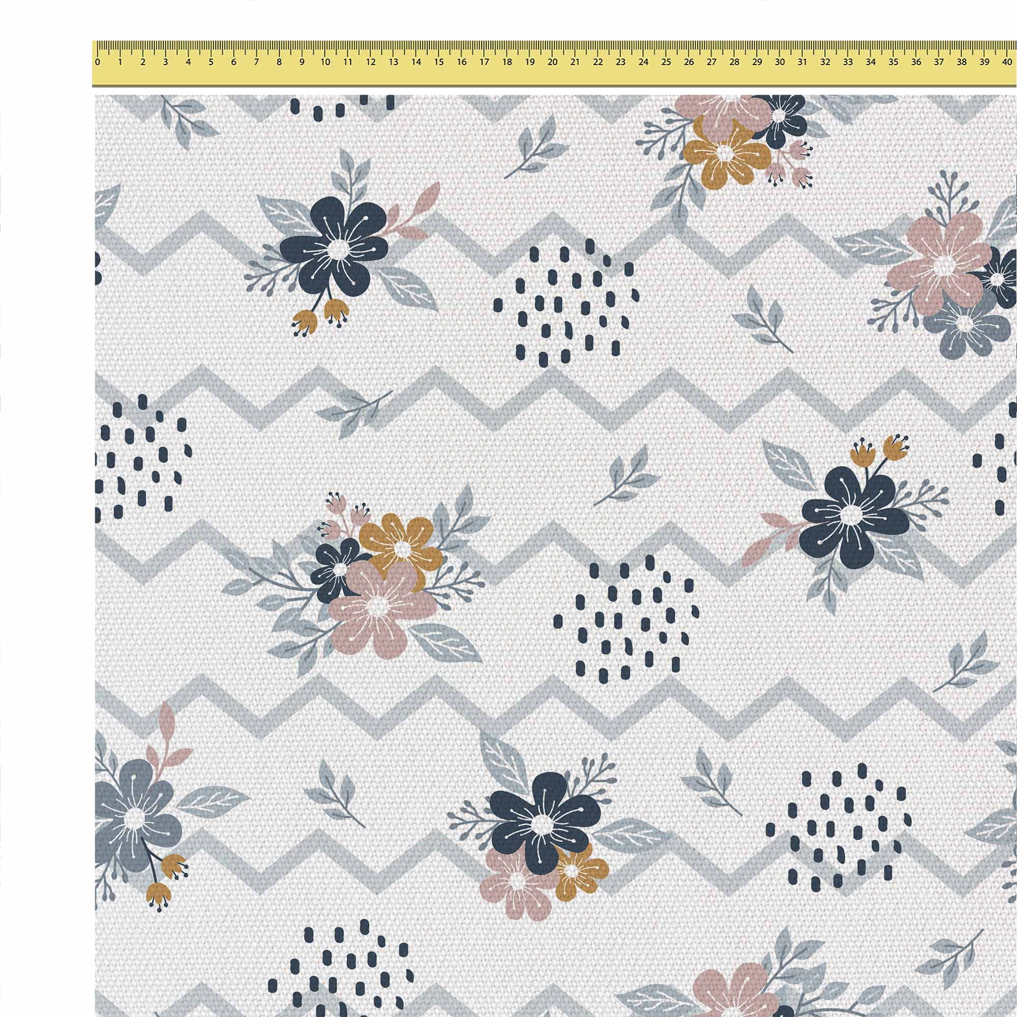 Chevron und Blumen