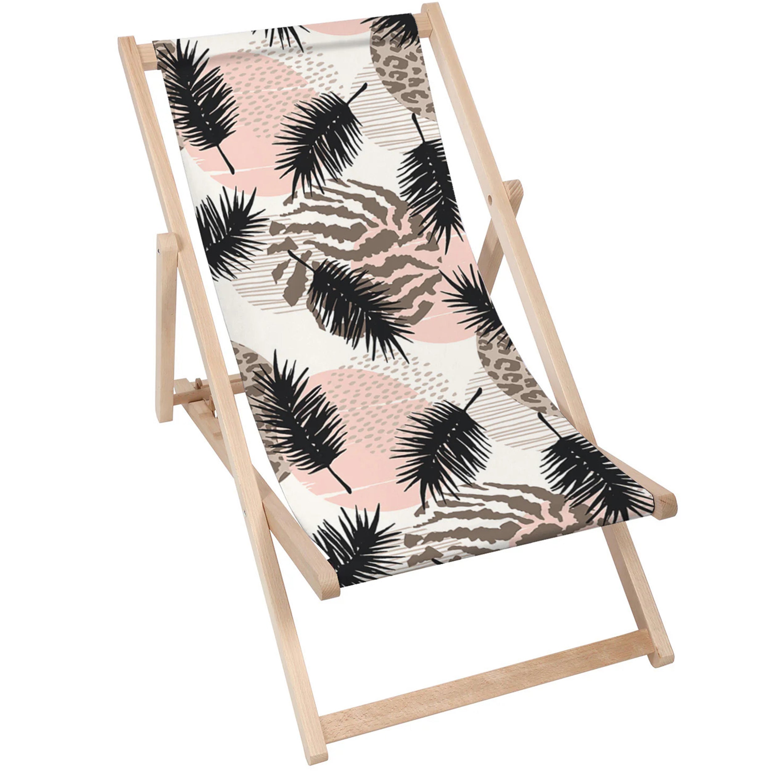 Holzliegestuhl Animal und Tropisch Geometrisch