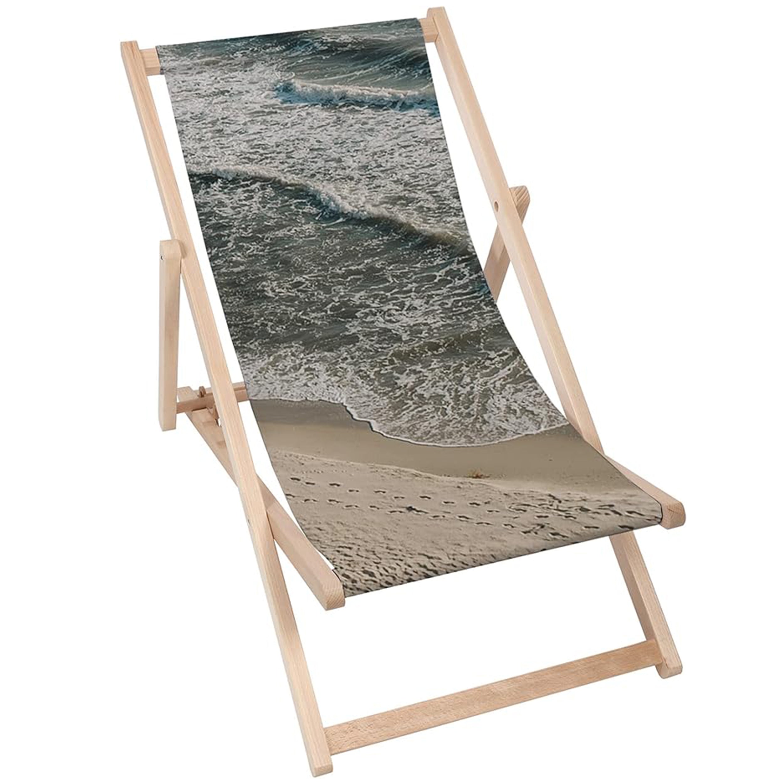 Holzliegestuhl Ruhiger Strand