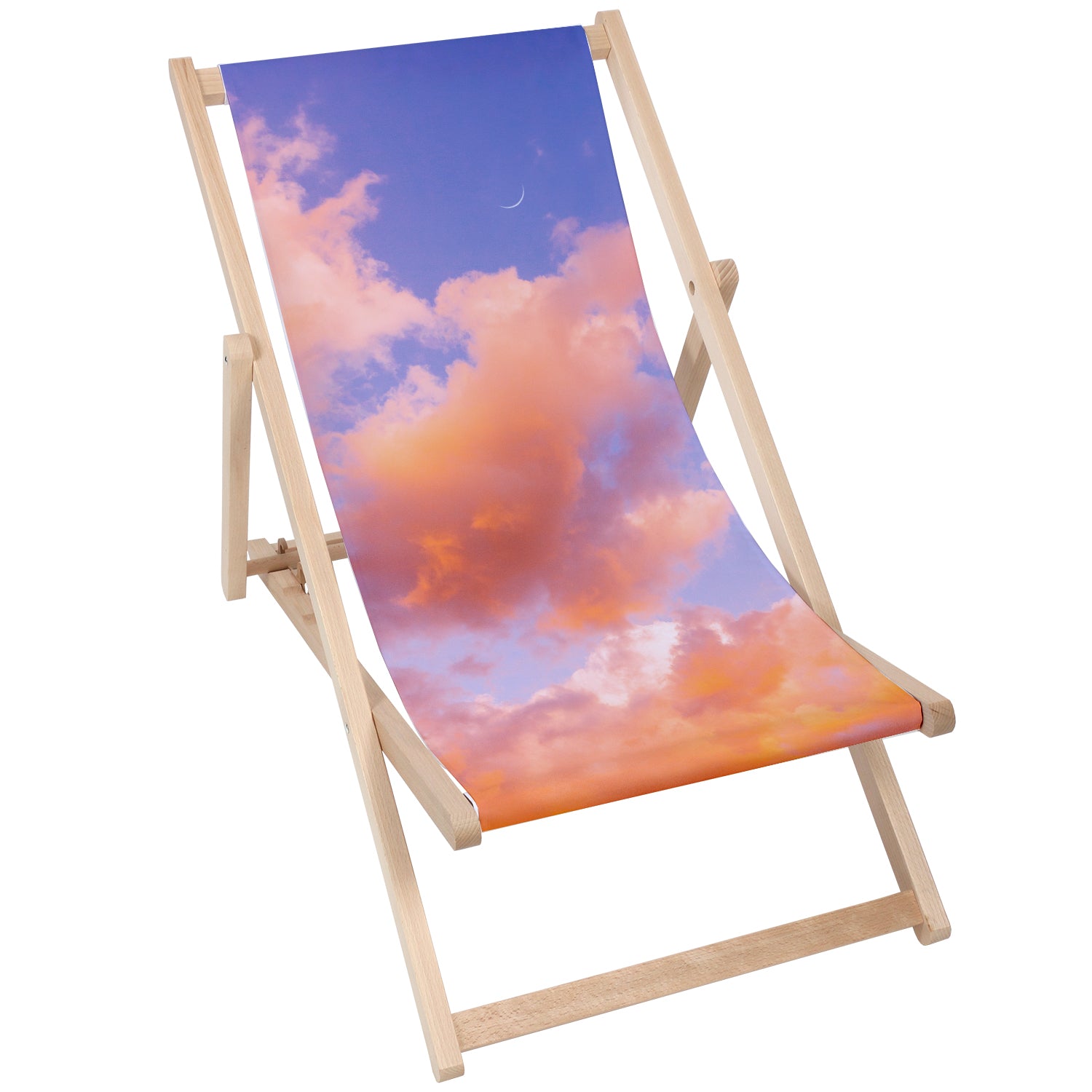 Holzliegestuhl Bunte Wolken
