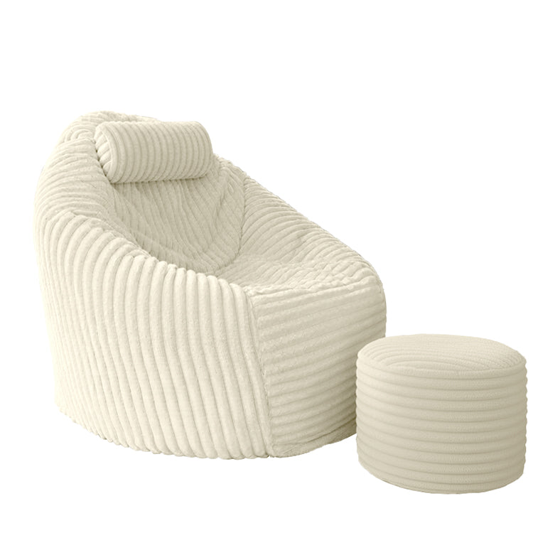 Paradise Sitzsack mit Fußhocker White Dove-M