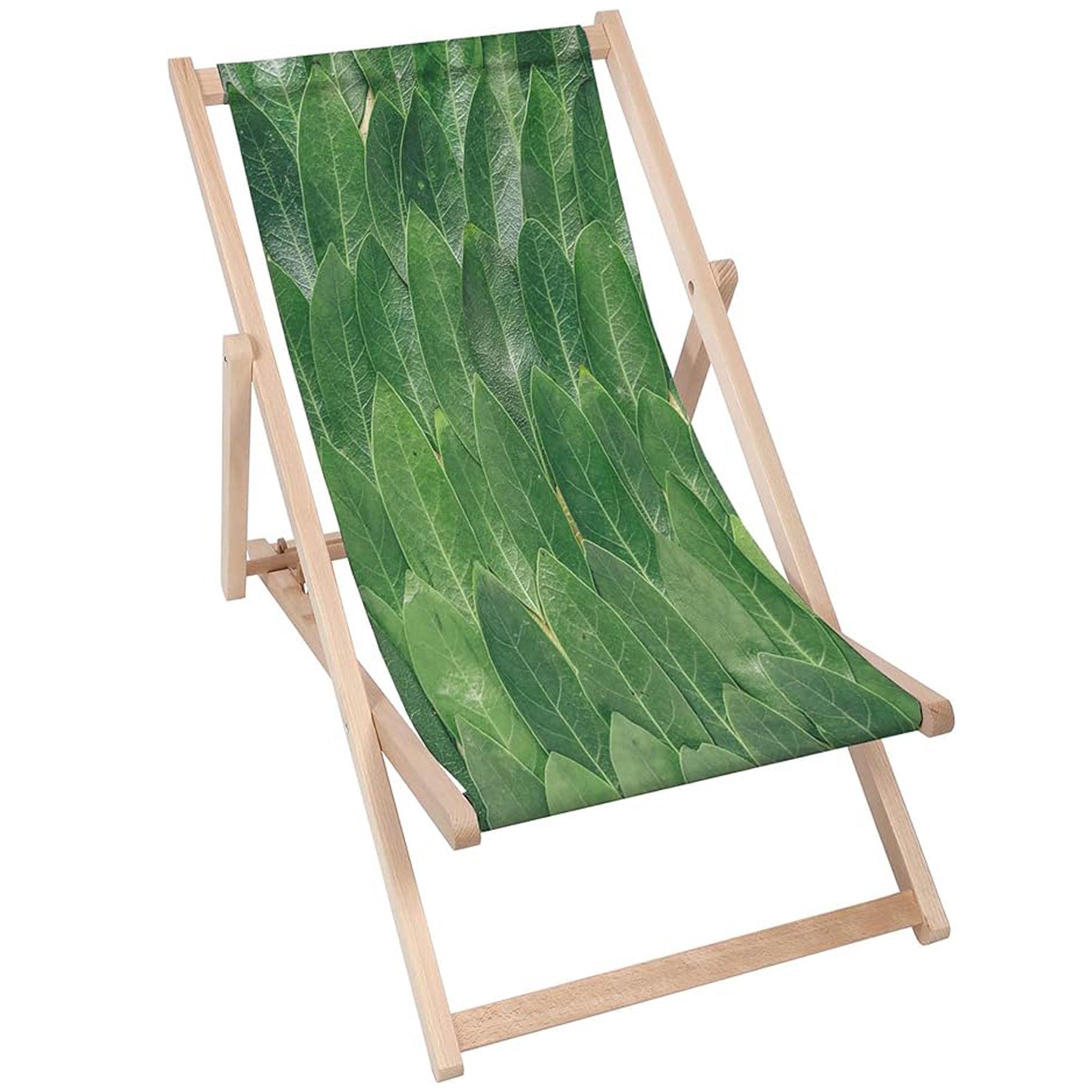 Holzliegestuhl Grüne Blattsymmetrie