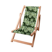 Holzliegestuhl Monstera Blätter Gitter-S