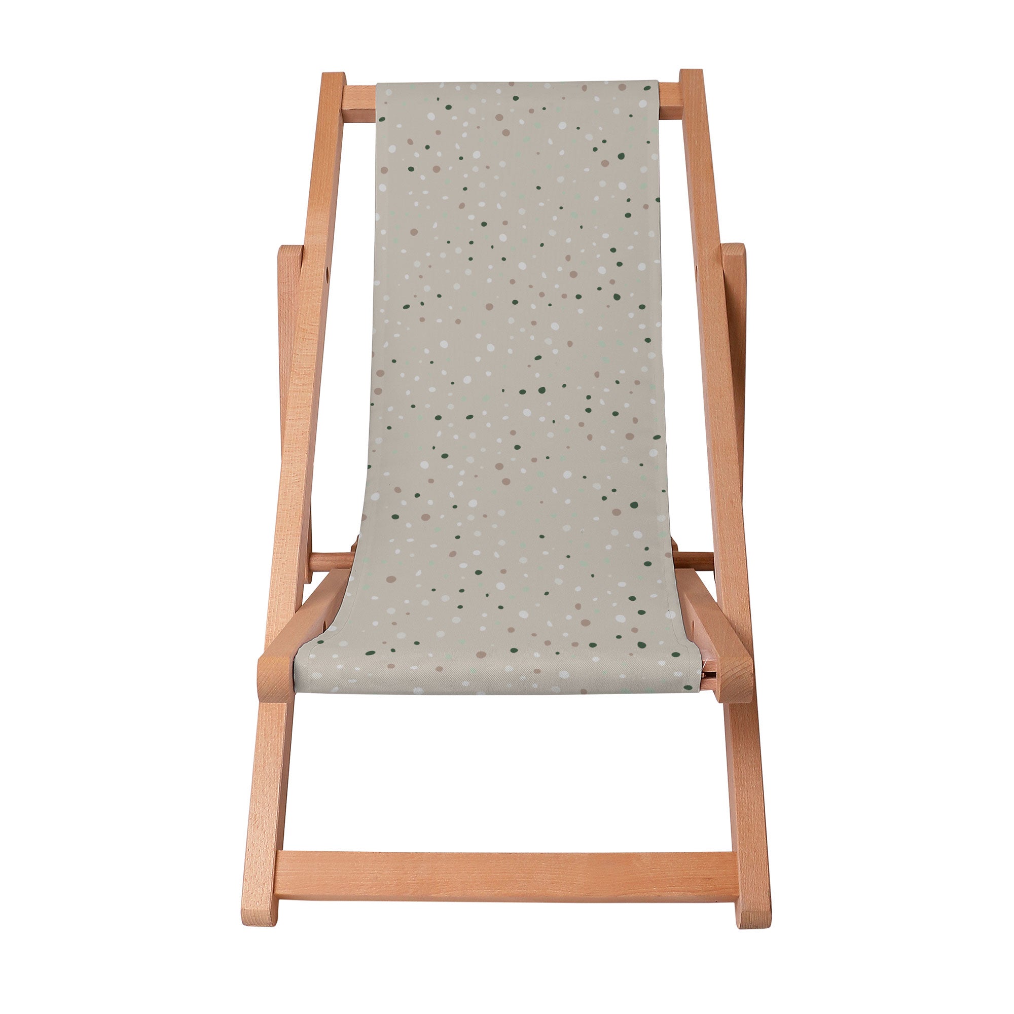 Holzliegestuhl Beige Muster mit Punkten