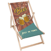 Holzliegestuhl Bier
