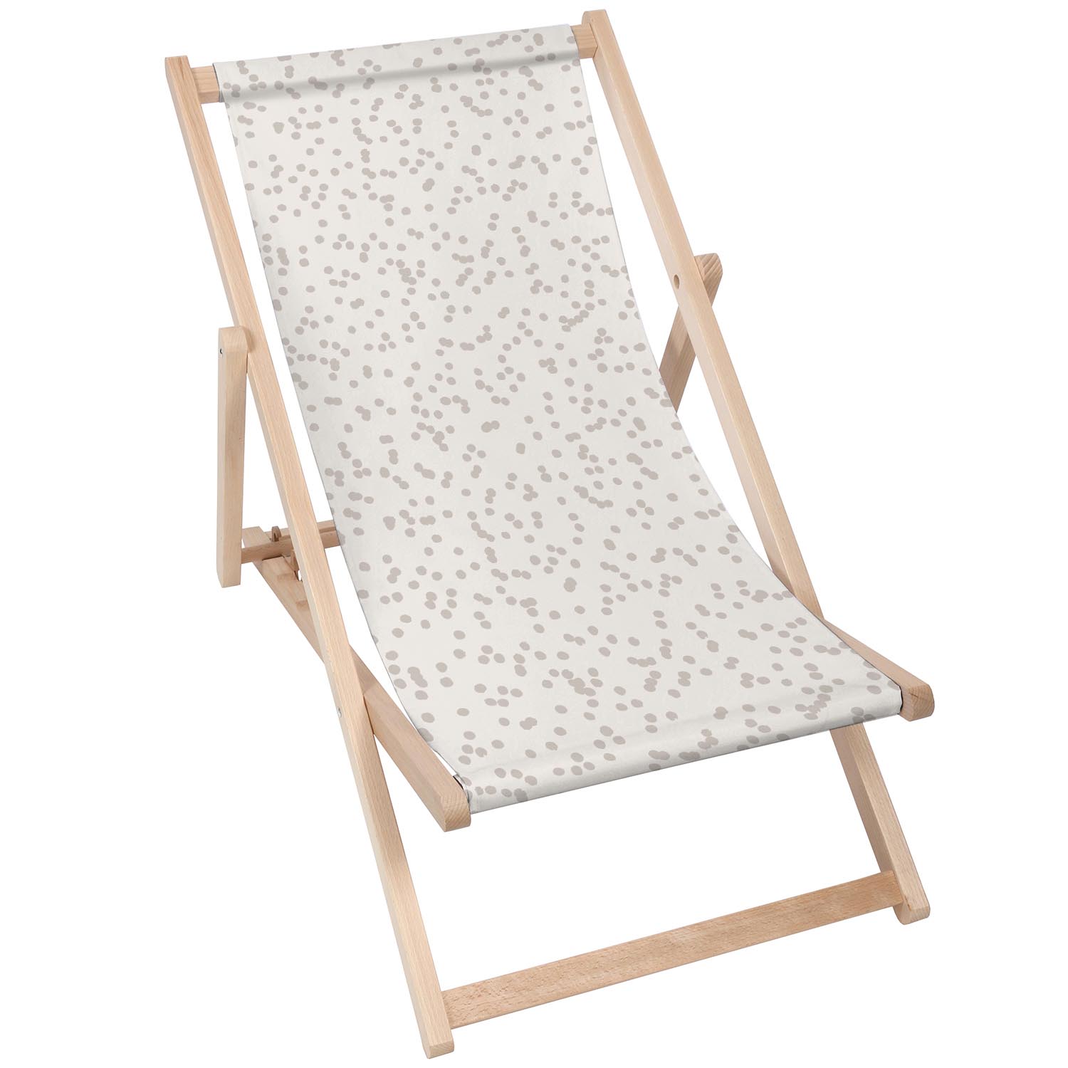 Drevené ležadlo Beige Dots -M