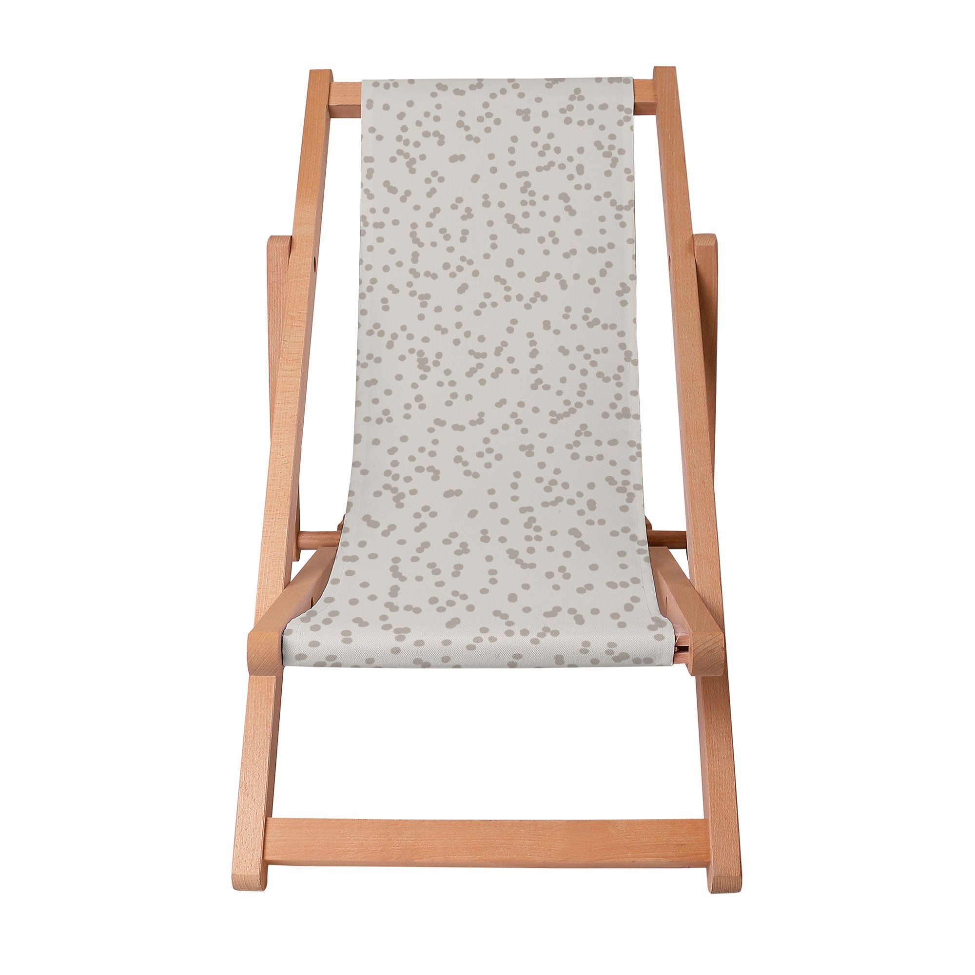 Holzliegestuhl Beige Punkte