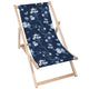 Wooden Deck Chair Blue Botanical-M
