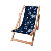Wooden Deck Chair Blue Botanical-S