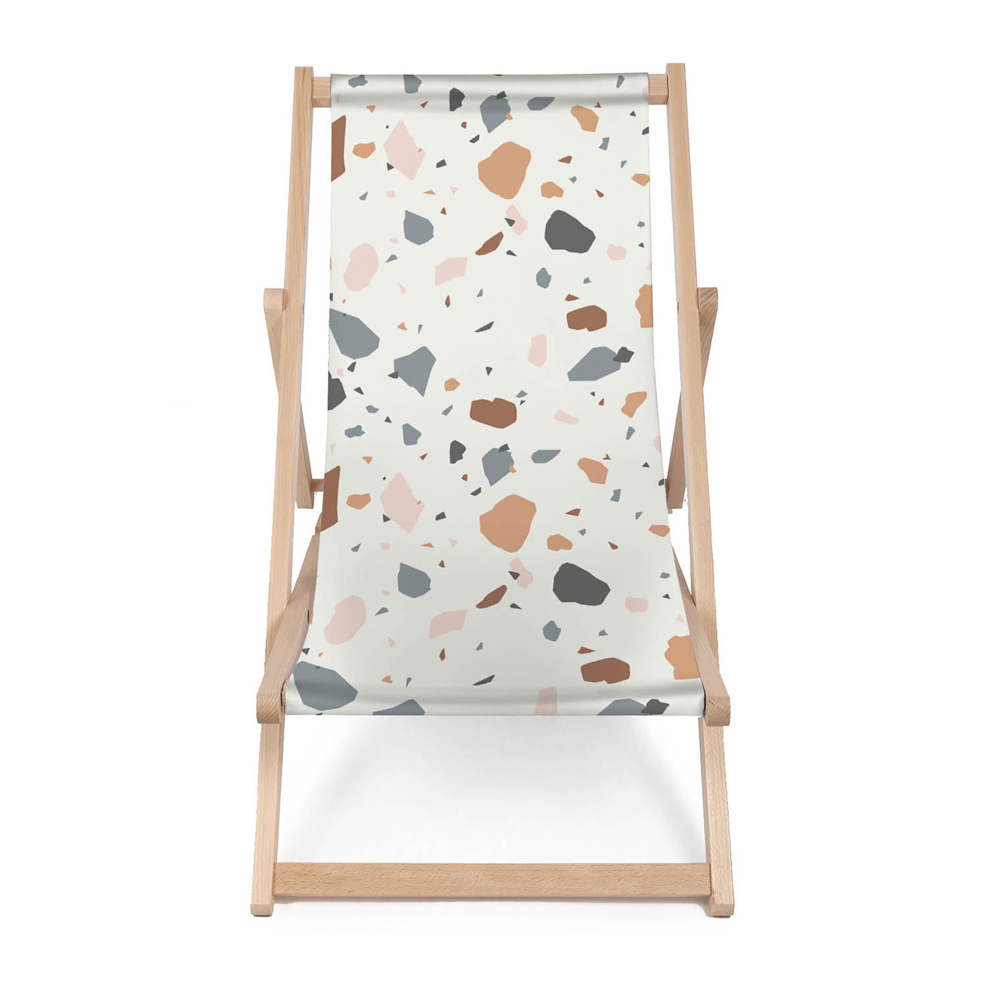 Holzliegestuhl Ecru Terrazzo-M