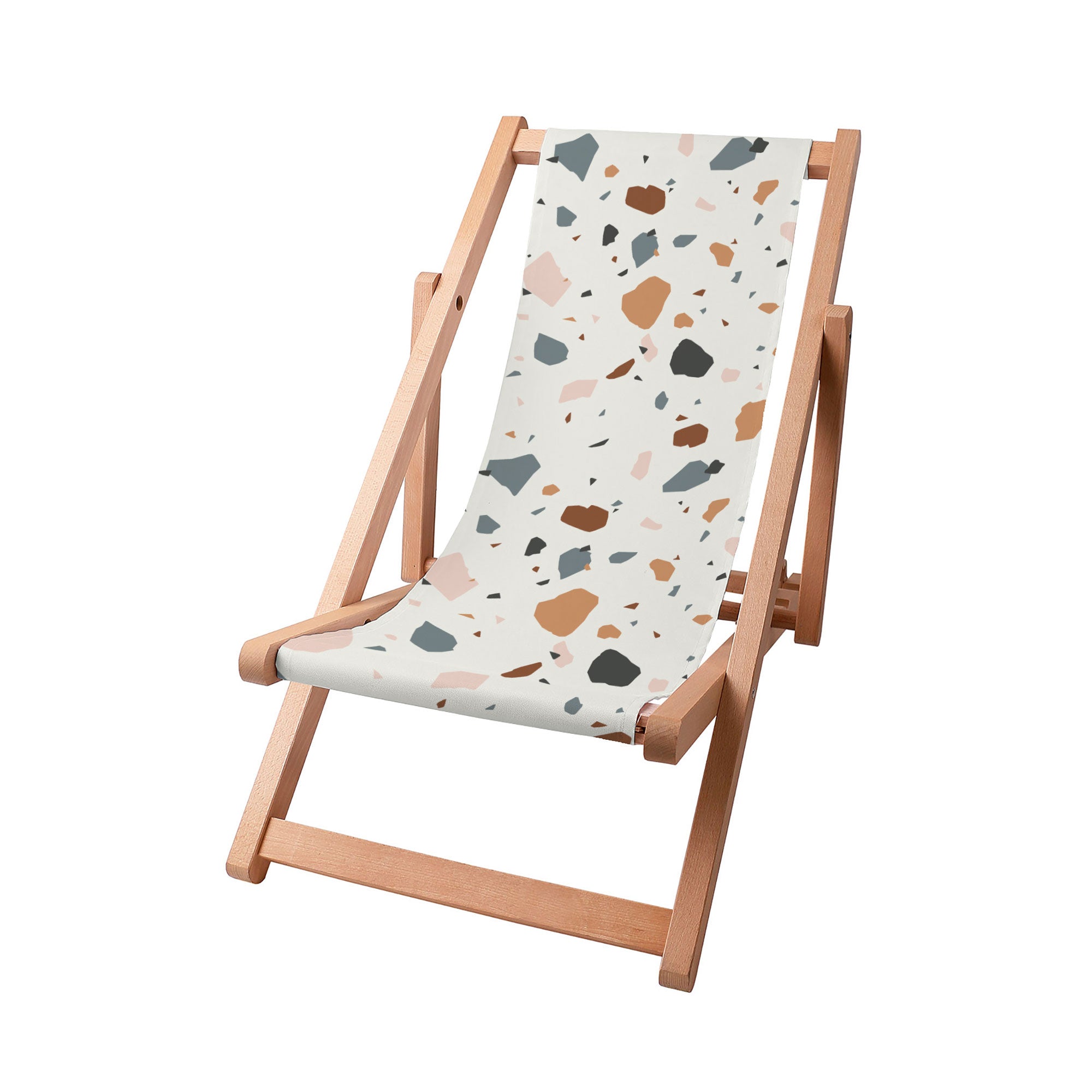 Holzliegestuhl Ecru Terrazzo