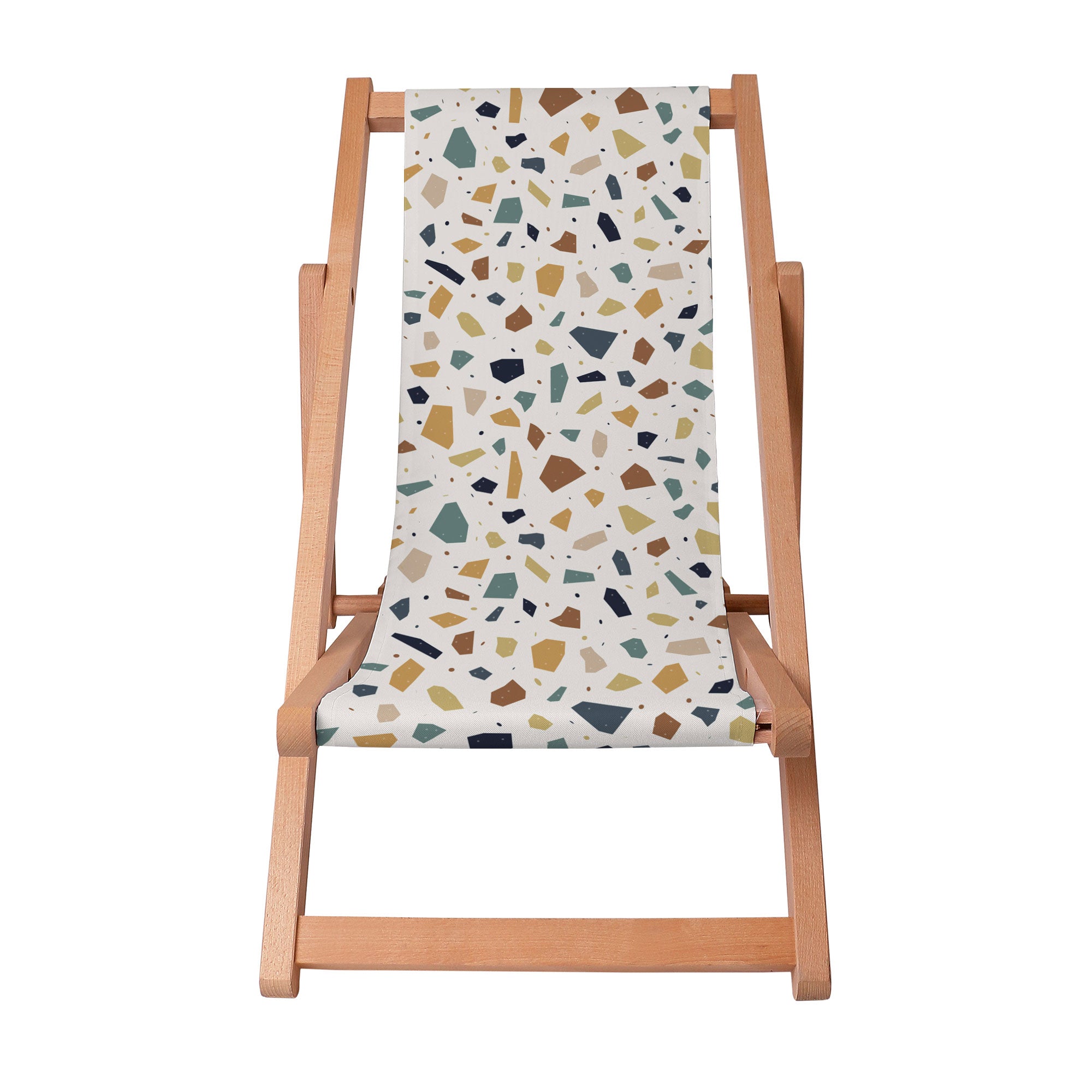 Holzliegestuhl Vintage Terrazzo