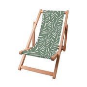 Wooden Deck Chair Abstract Brush Leaves