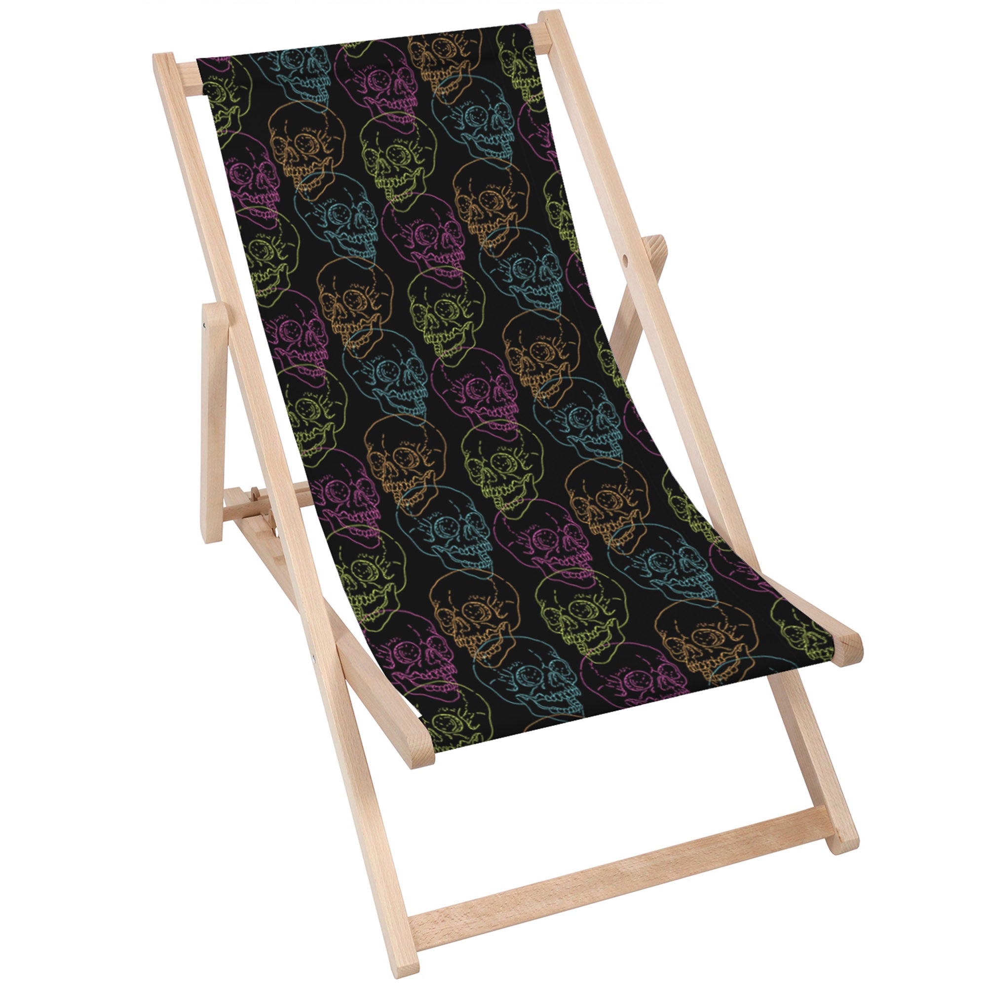 Holzliegestuhl Black Skull-M