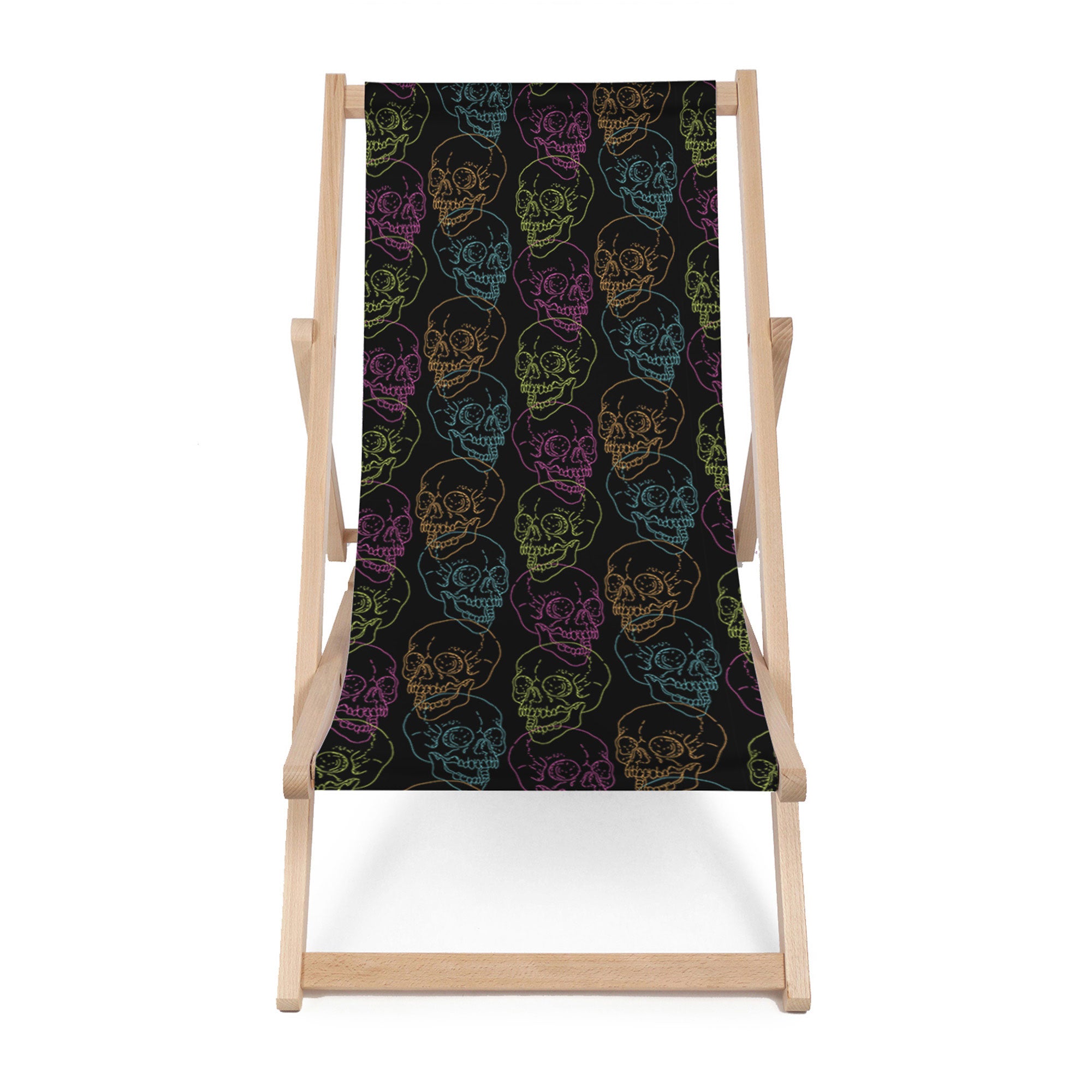Holzliegestuhl Black Skull-M
