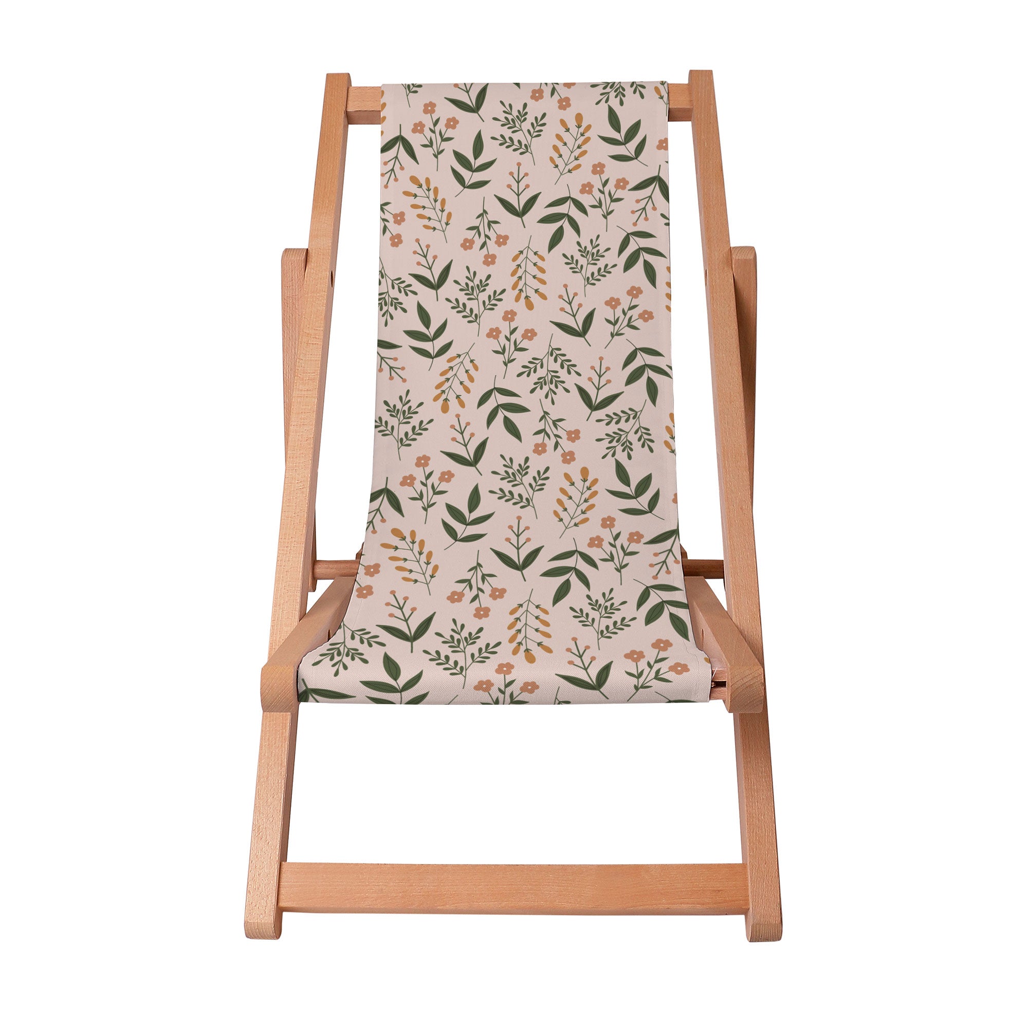 Holzliegestuhl Botanical Beige Pattern