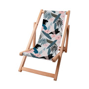 Wooden Deck Chair Early Morning Flowers