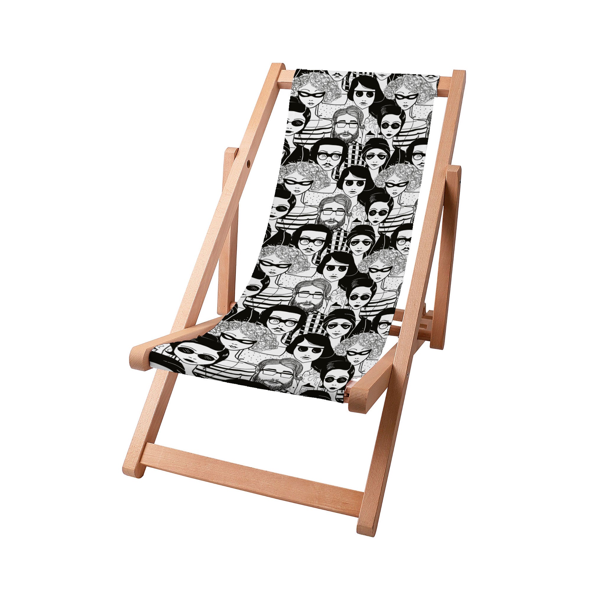 Holzliegestuhl Gesicht