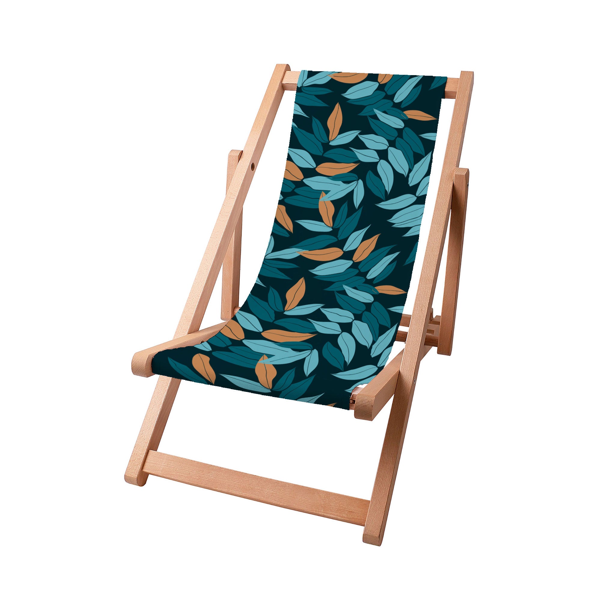 Holzliegestuhl Minimalistisches Blättermuster