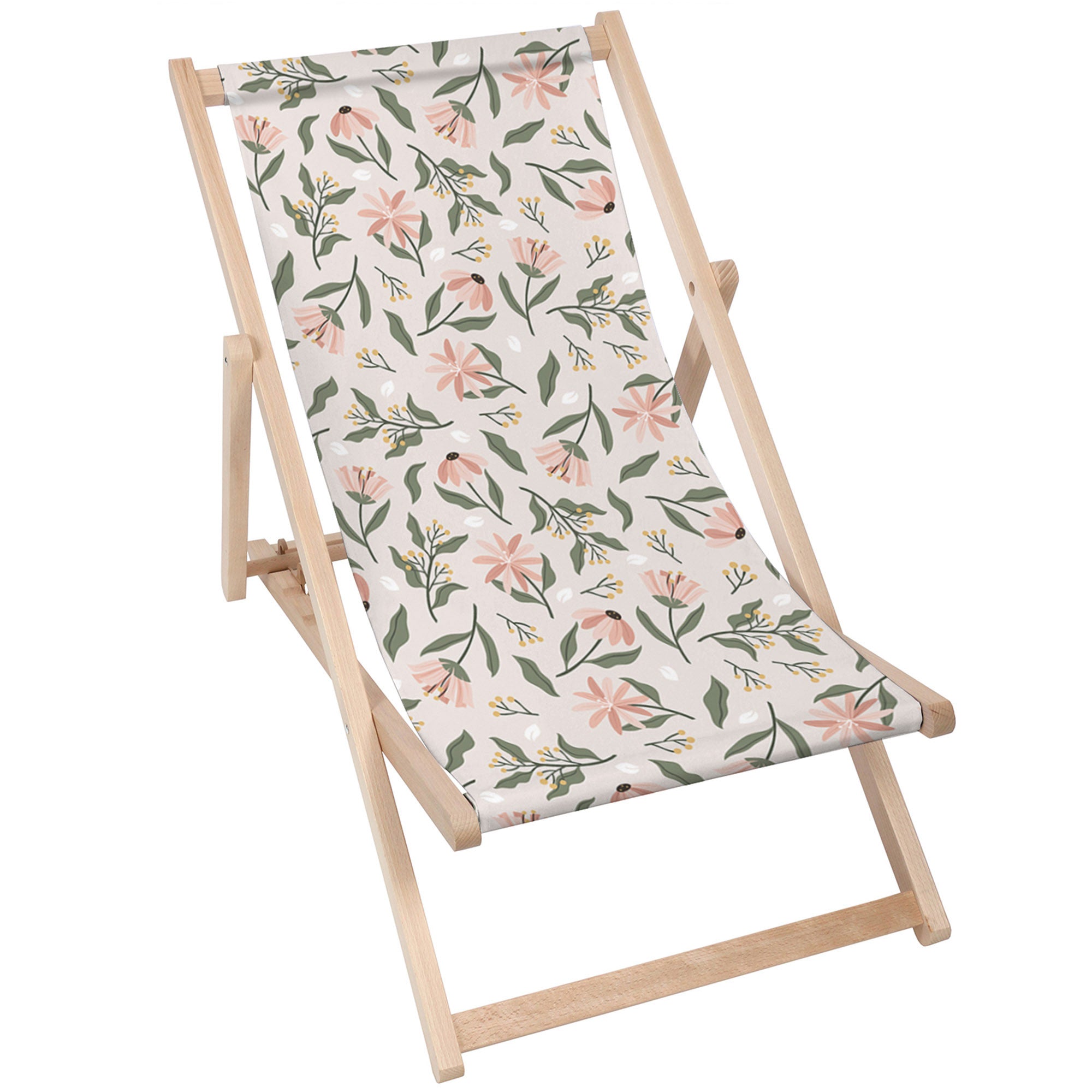 Leżak drewniany Peach Tones Flowers-M