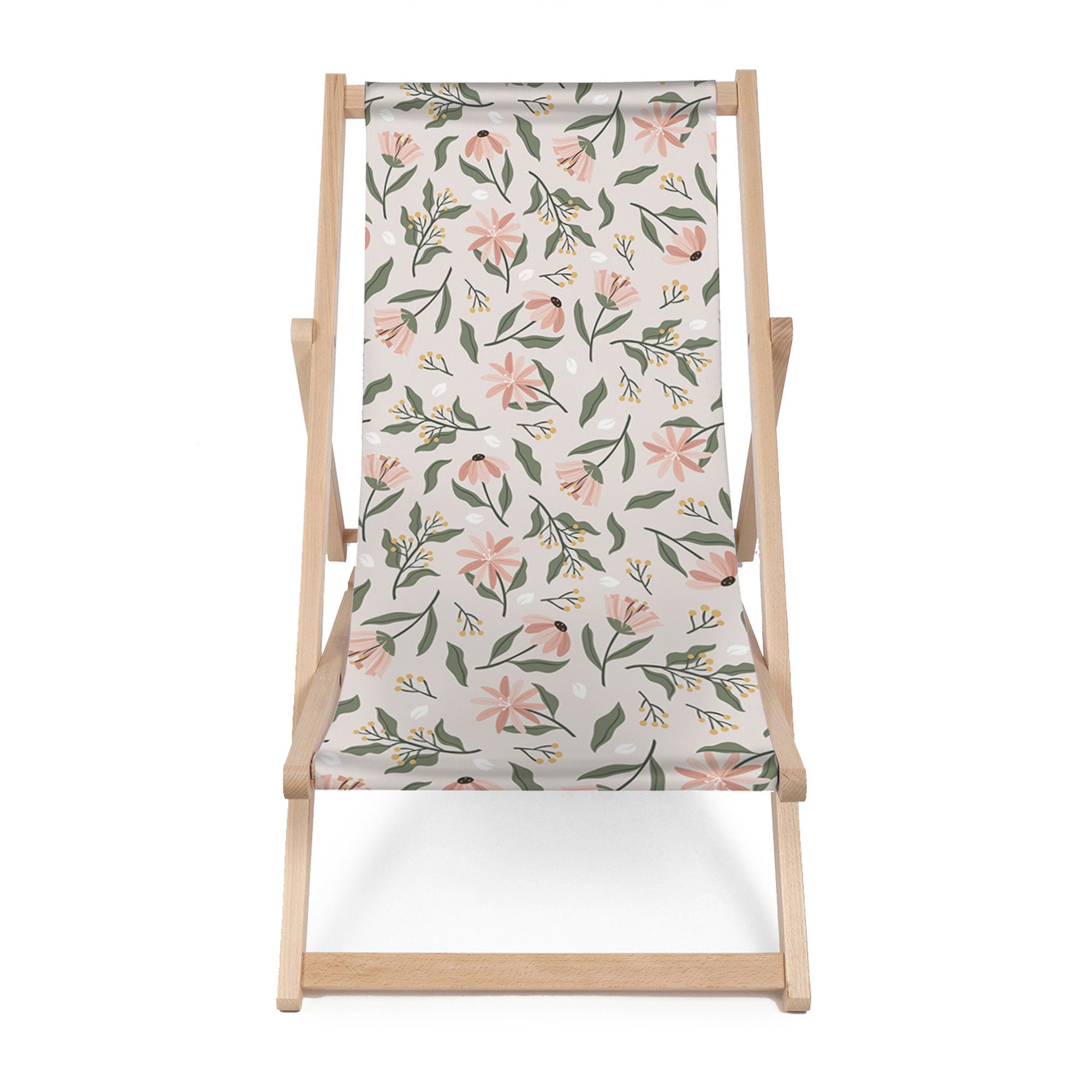 Leżak drewniany Peach Tones Flowers-M