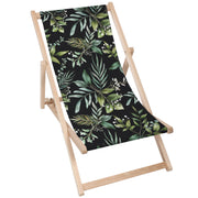 Holzliegestuhl Aquarell Elegante Blumen-M
