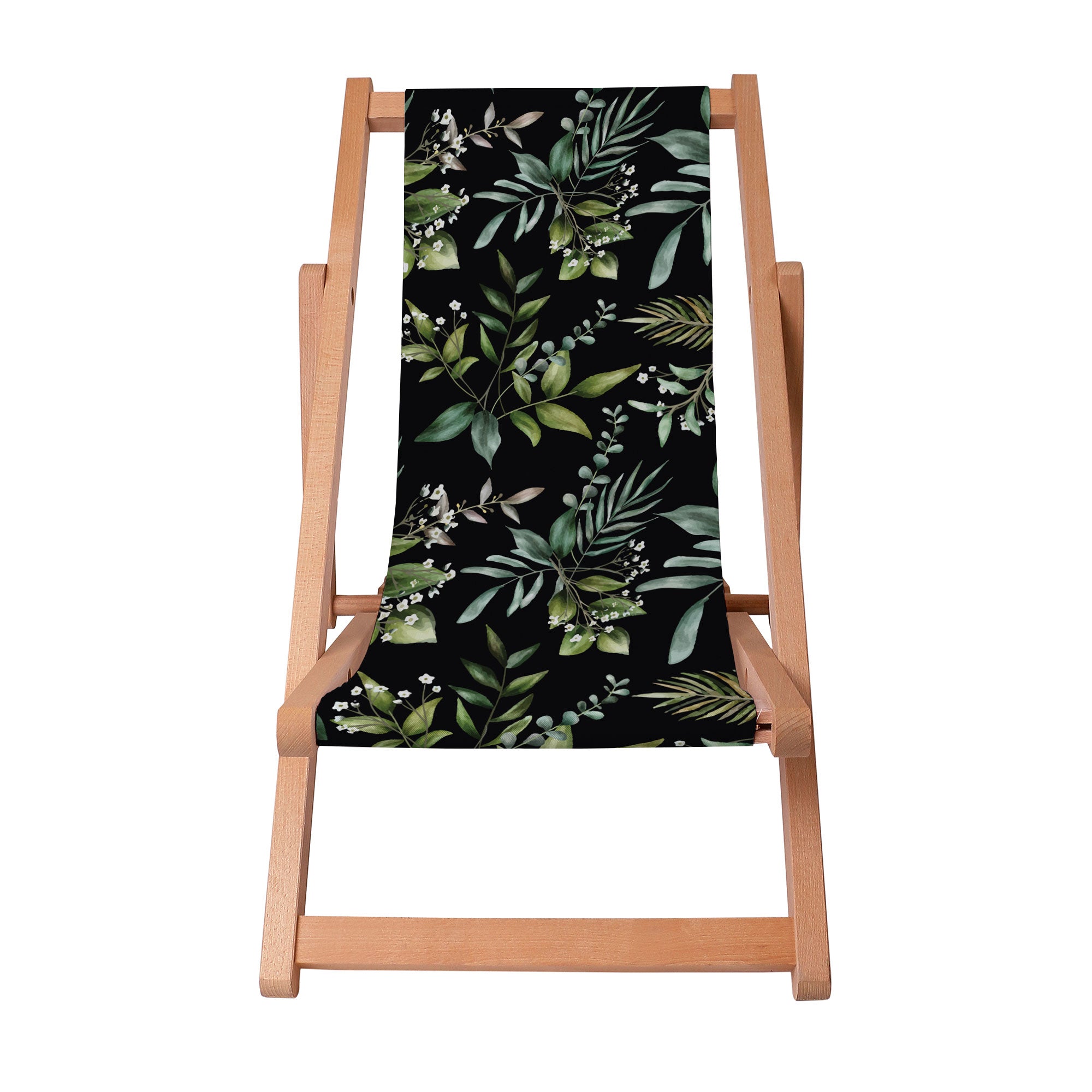 Holzliegestuhl Aquarell Elegante Blumen-S