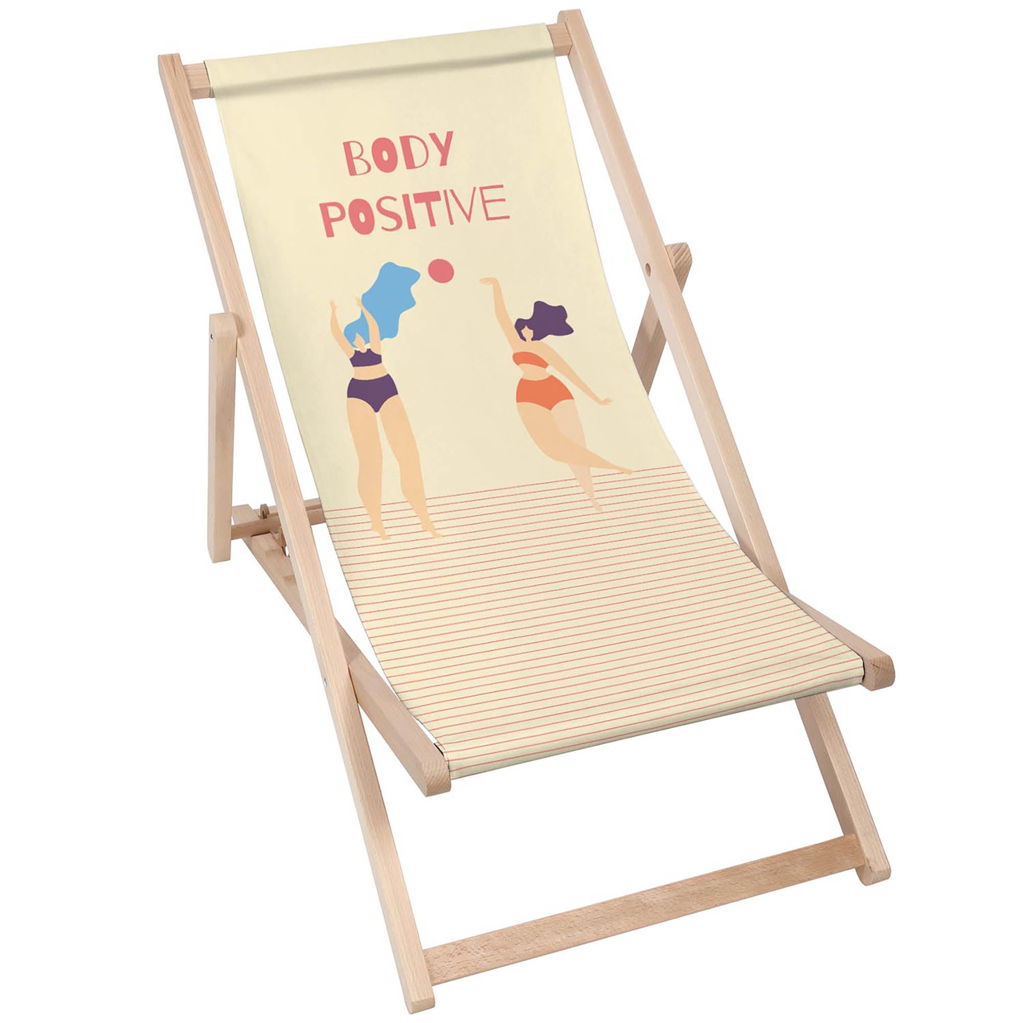 Holzliegestuhl Body Positive Gelb