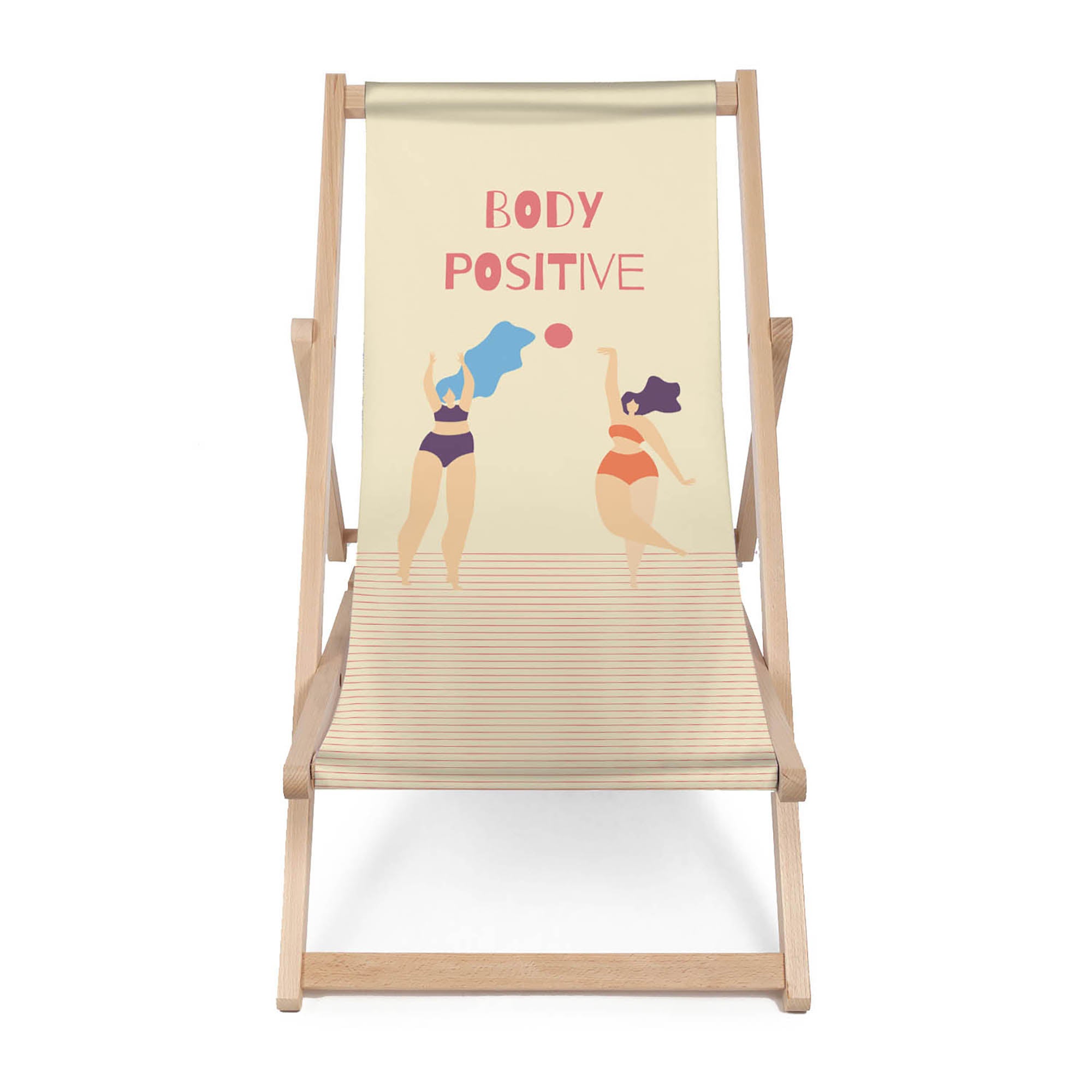 Holzliegestuhl Body Positive Gelb