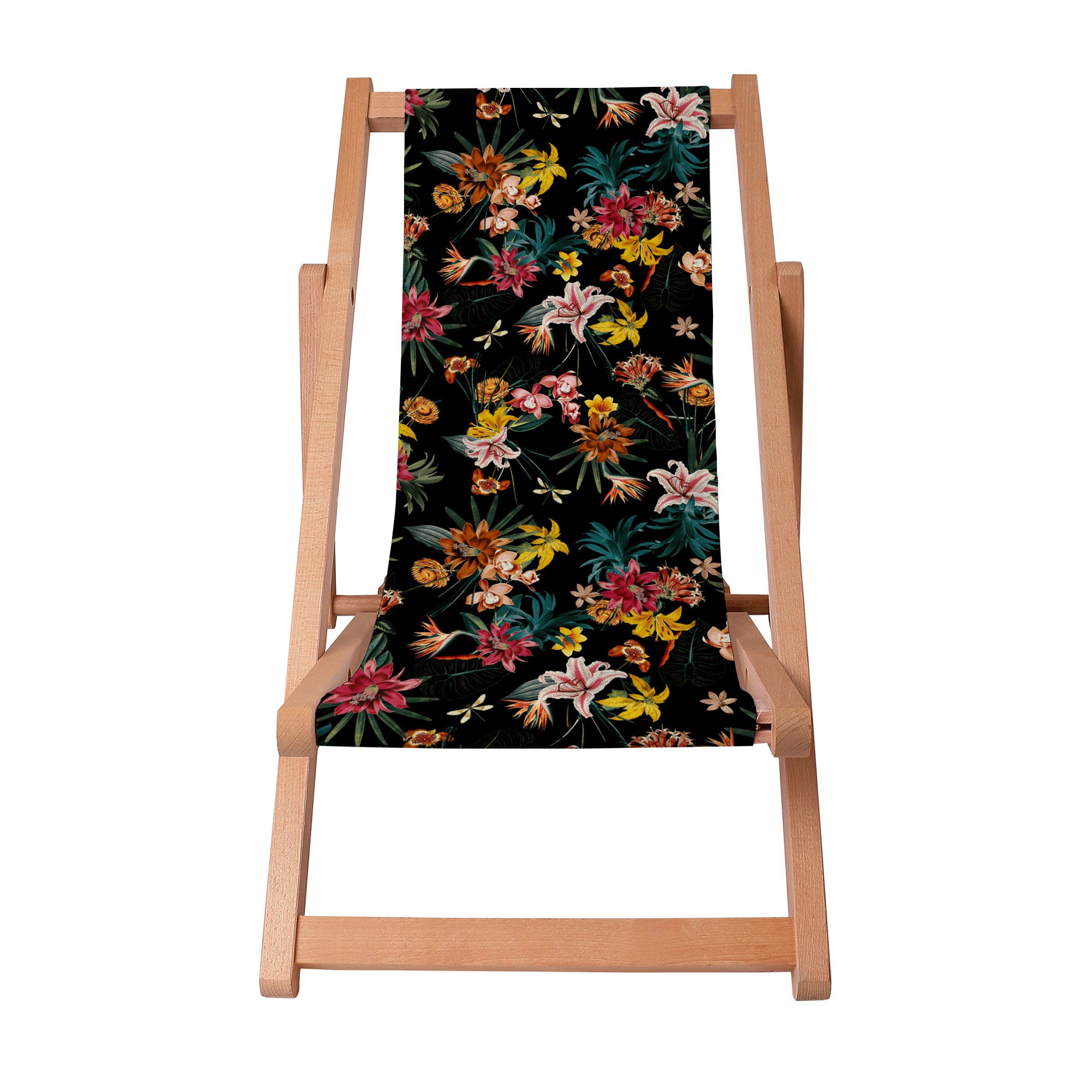 Wooden Deck Chair Dark Jungle-S