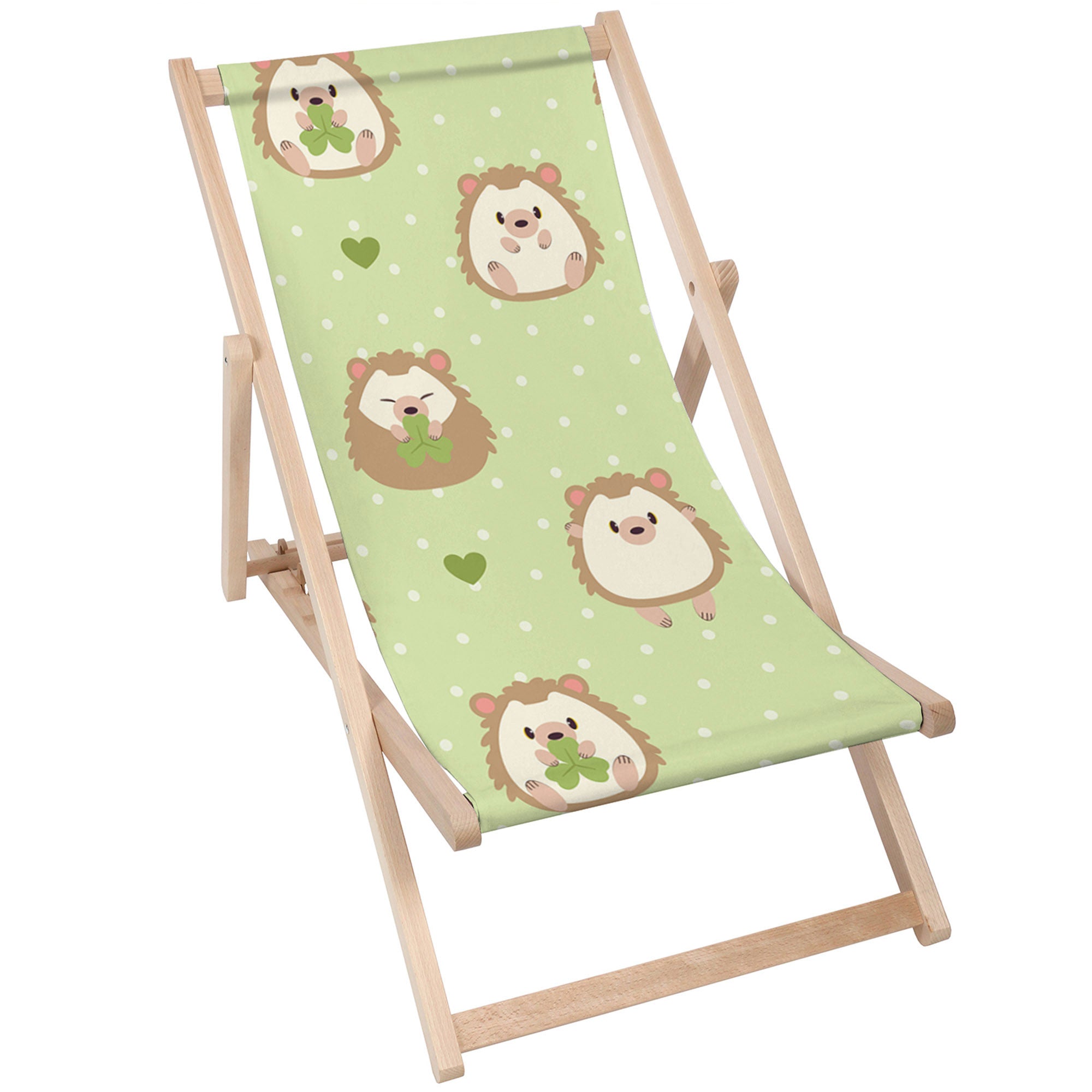 Holzliegestuhl Igel und Gras-M