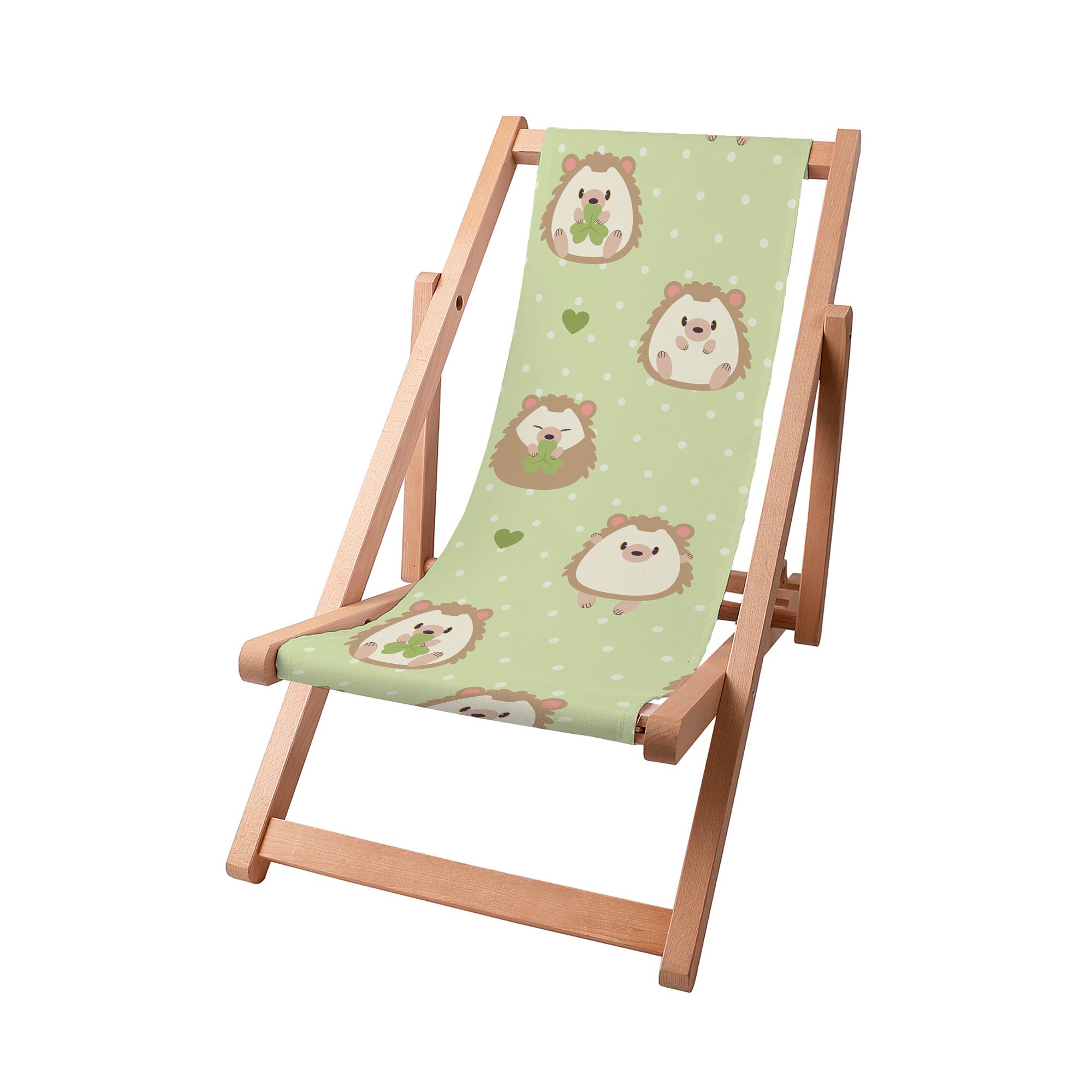 Holzliegestuhl Igel und Gras-S