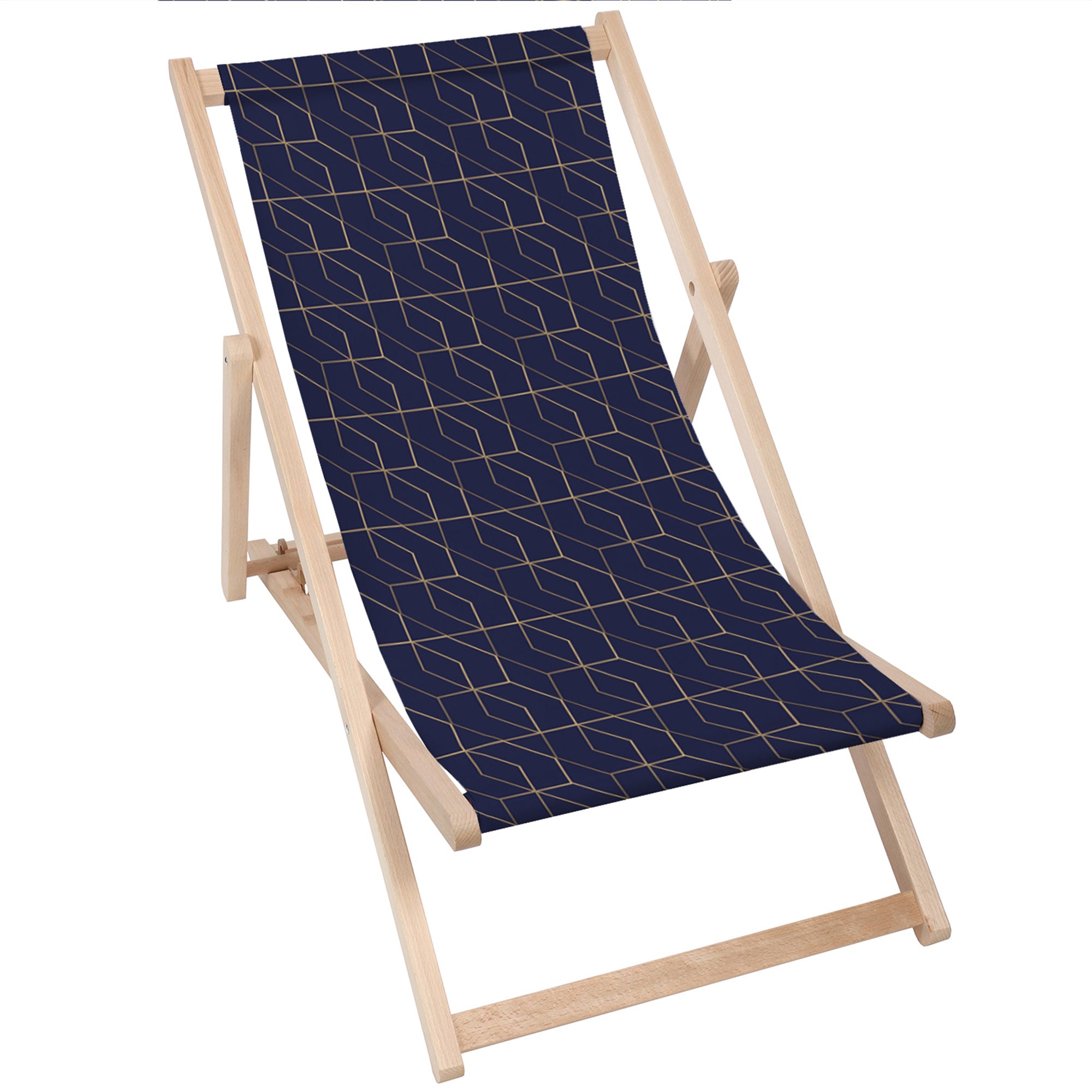 Holzliegestuhl Gold Luxus Muster-M