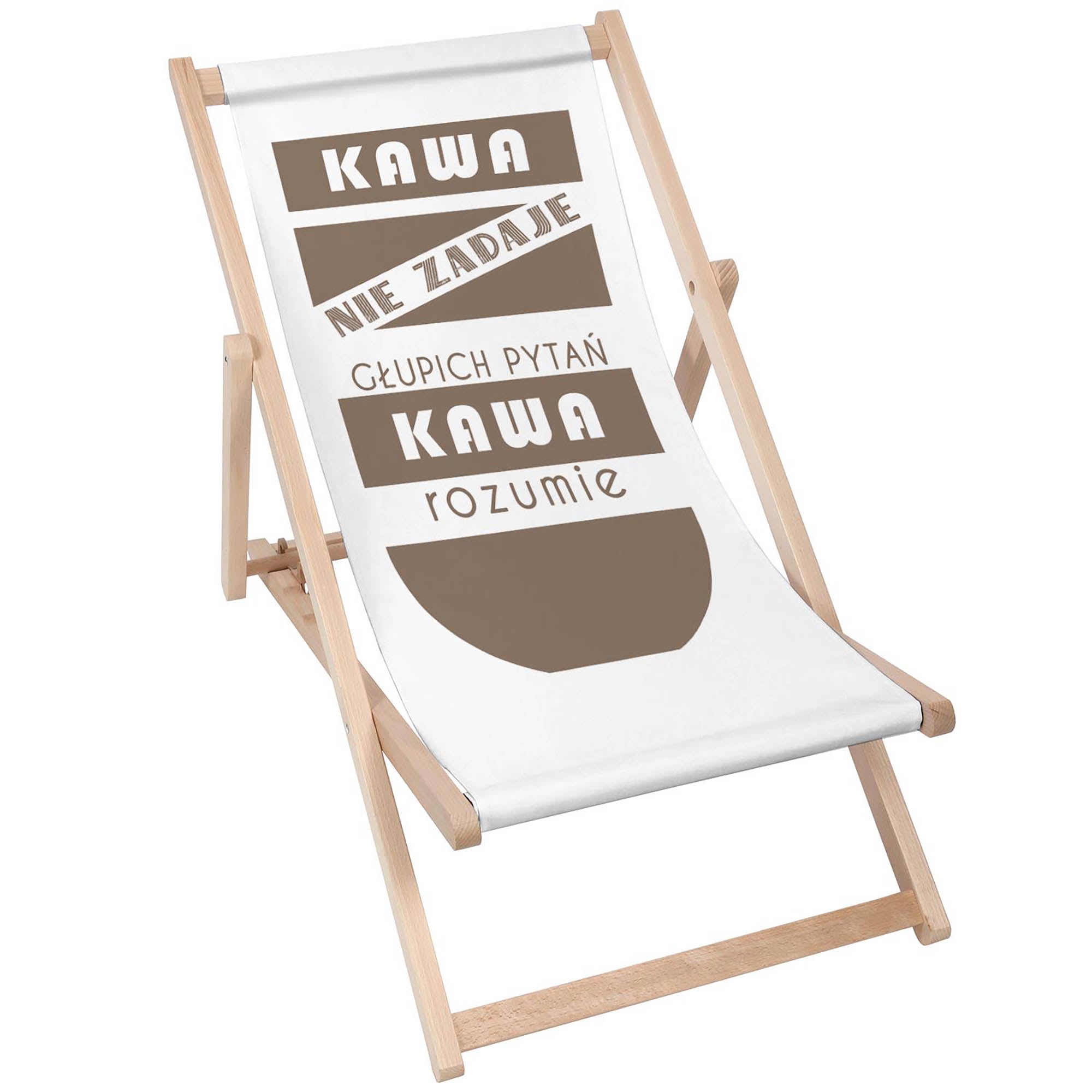 Holzliegestuhl Kaffee stellt keine Fragen