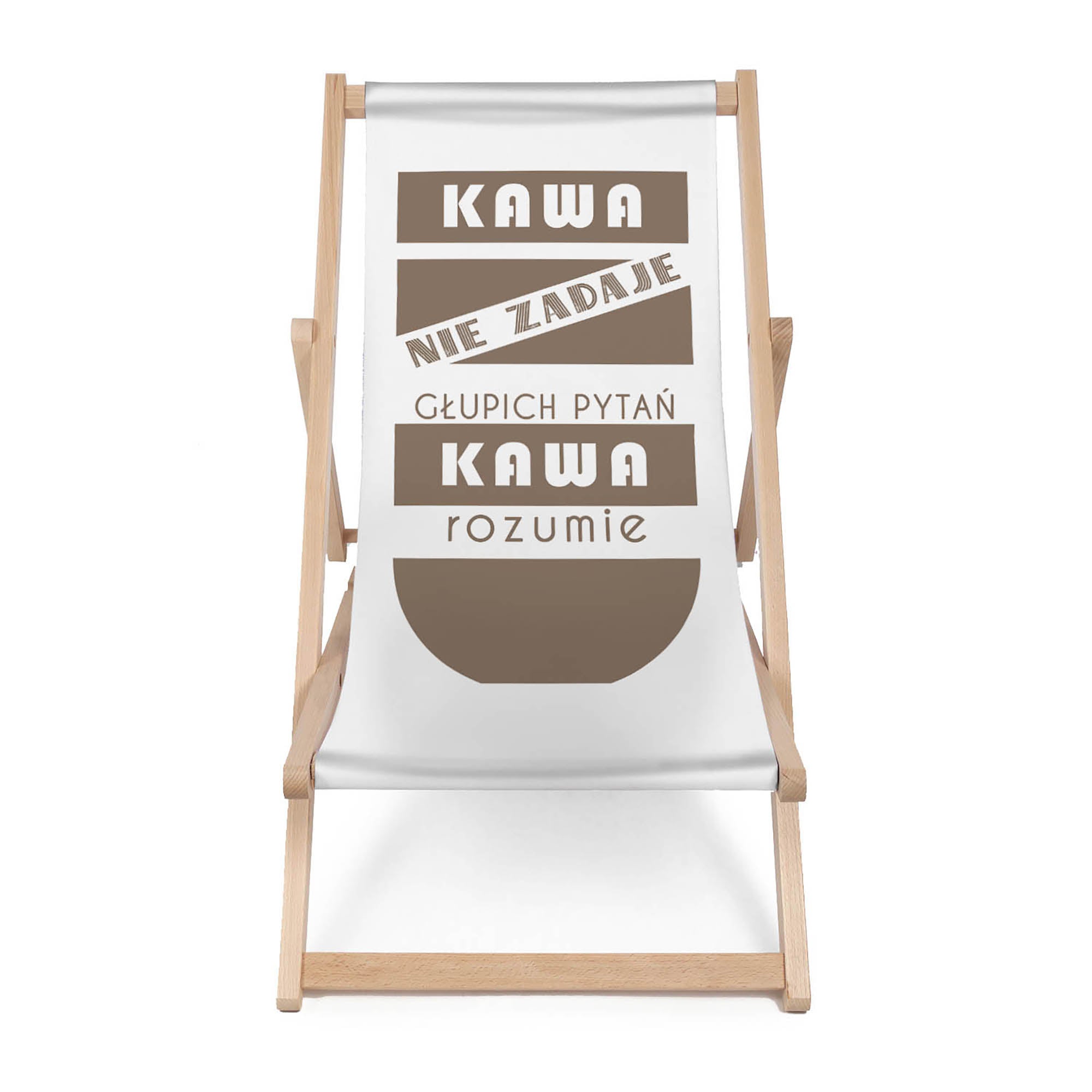 Holzliegestuhl Kaffee stellt keine Fragen