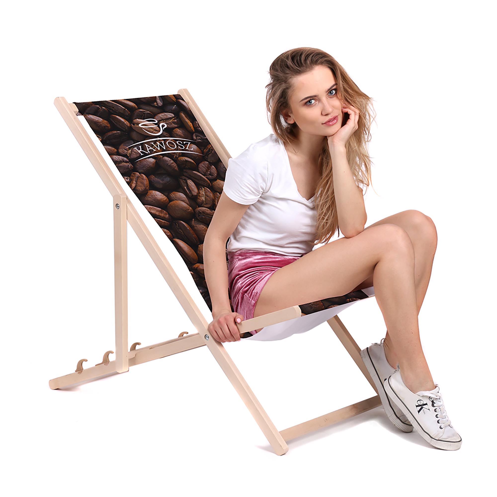 Holzliegestuhl Kaffeeliebhaber
